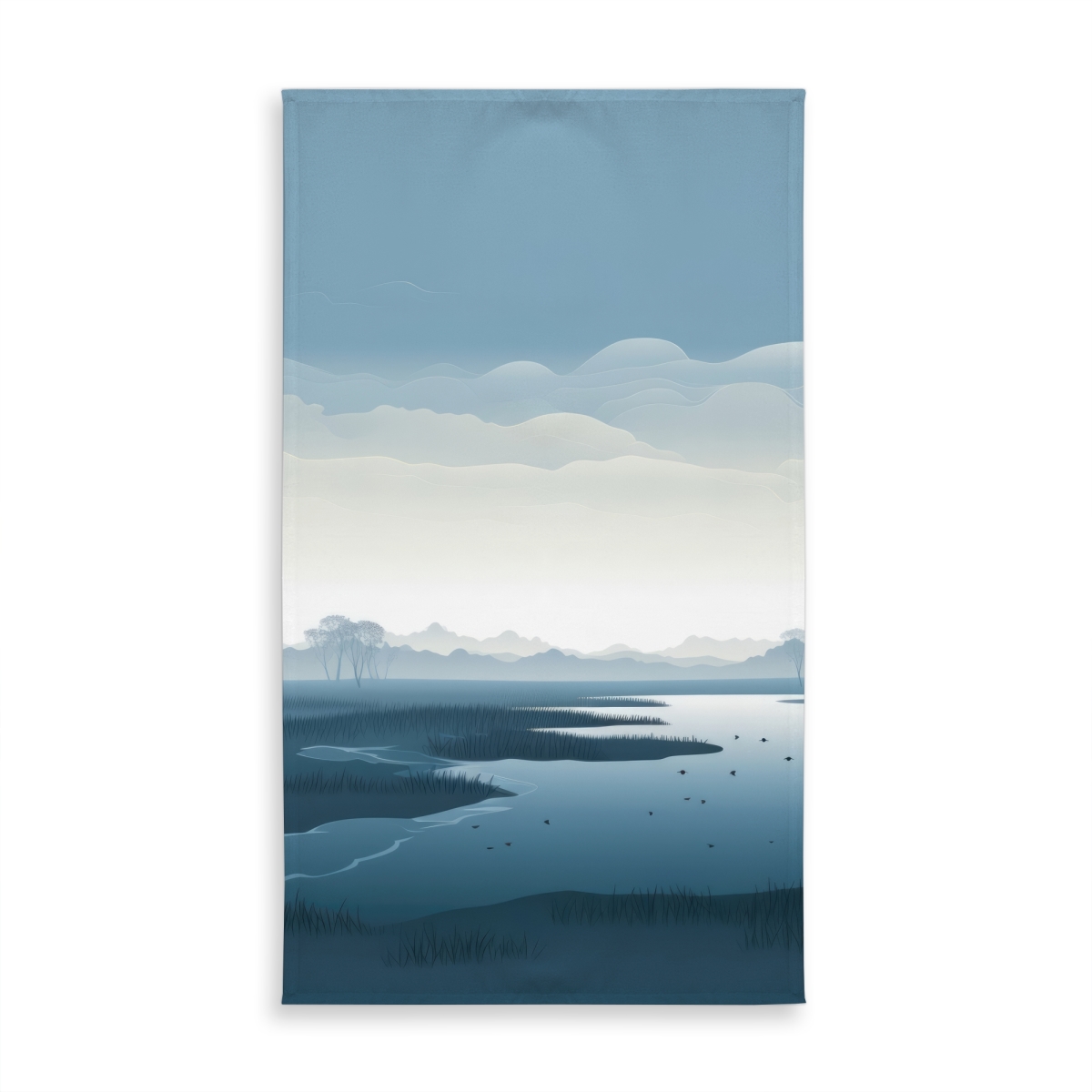 Picture of Conscious Sales C1TCLRGEBQAMPH 58 x 102 in. Minimalist Swamp - Blue Indoor & Outdoor Tablecloth
