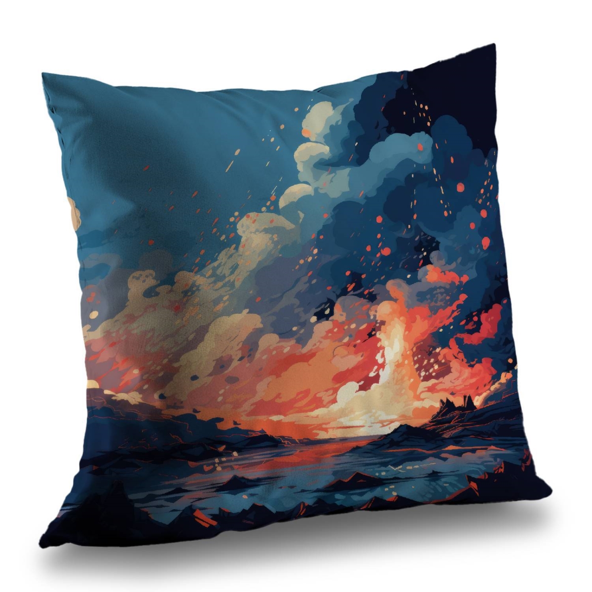 Concius Sales C1PT1414H1CVWS 14 x 14 in. Magma does not wait - Poly Twill Throw Pillow for Home Decor - Insert Included