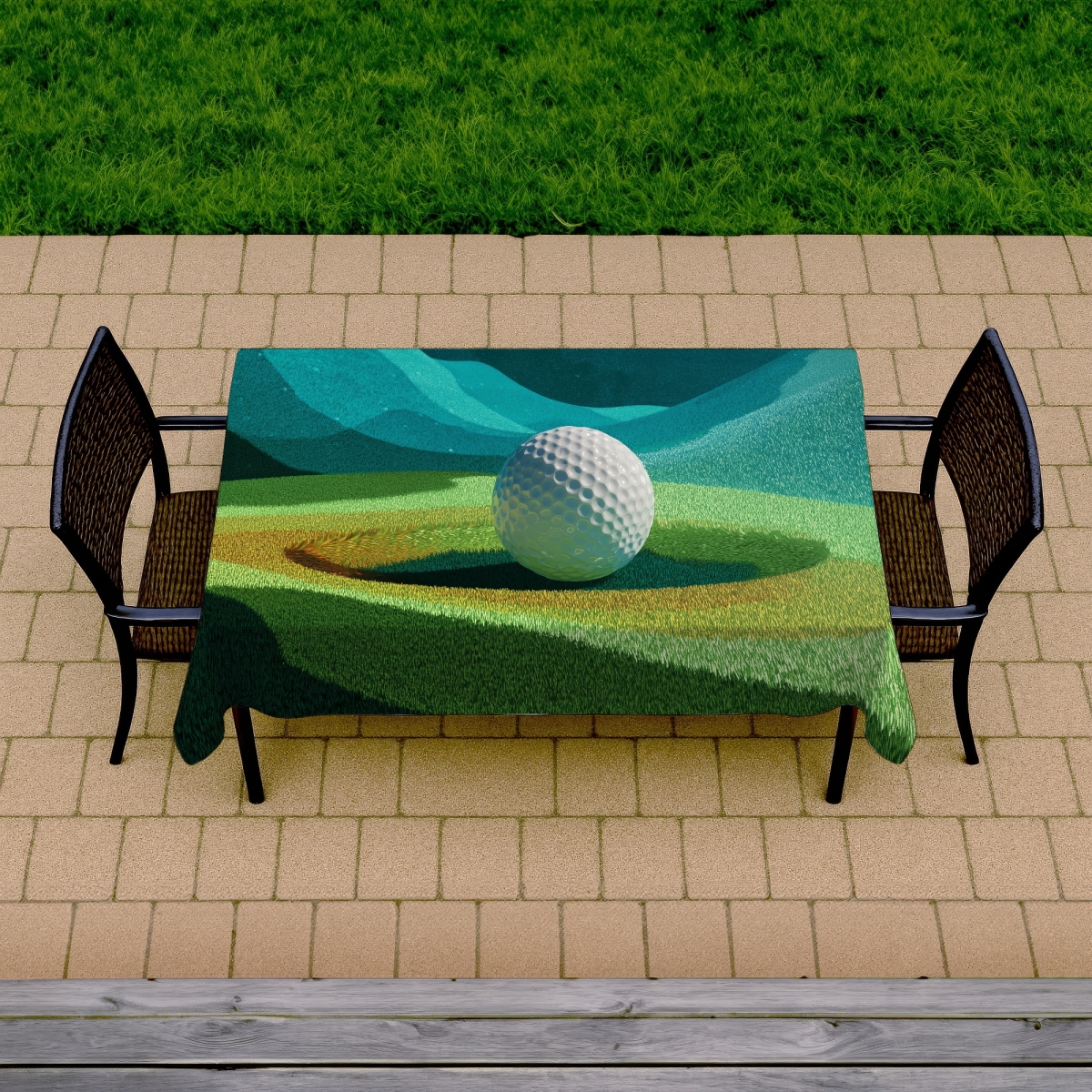 Picture of Conscious Sales C1TCLRGENPV3B2 58 x 102 in. Landing Summer Modern Indoor & Outdoor Tablecloth