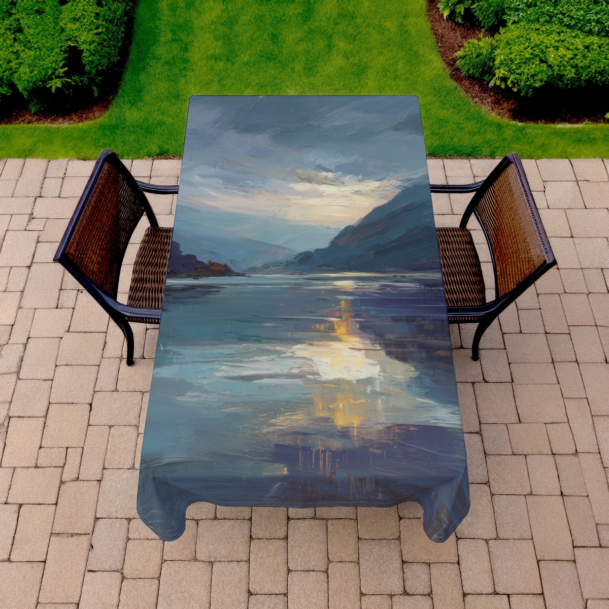Picture of Conscious Sales C1TCLRGER722MQ 58 x 102 in. Obscure Blue Indoor & Outdoor Tablecloth - Stylish