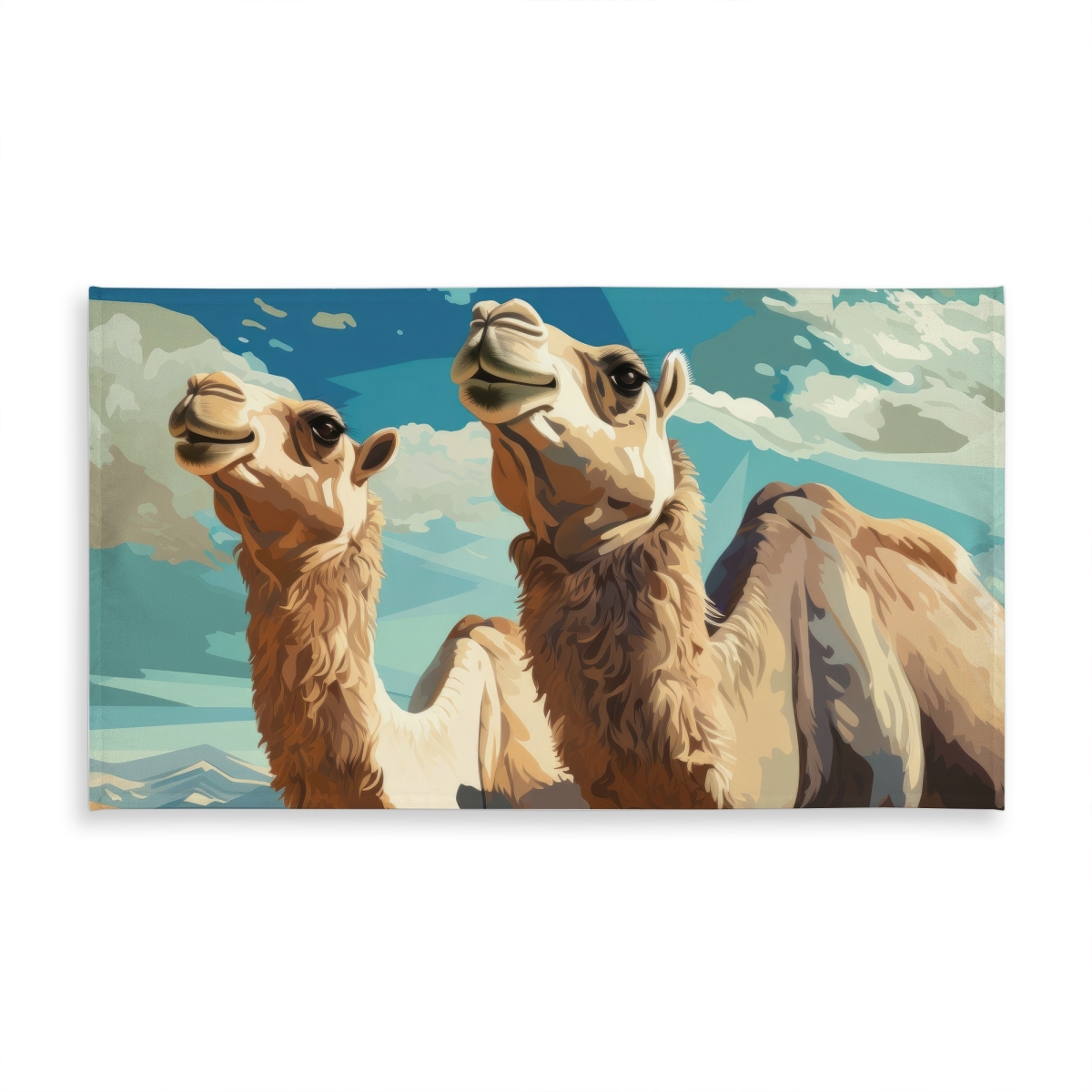 Picture of Conscious Sales C1TCLRGETGB6FH 58 x 102 in. Camels Looking Up - Blue Indoor & Outdoor Tablecloth - Decor