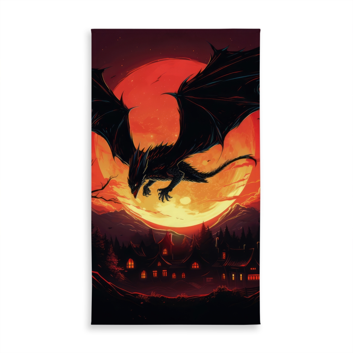 Picture of Conscious Sales C1TCLRGEVVPCAJ 58 x 102 in. The Dragons Wrath - Black Indoor & Outdoor Tablecloth - Decor