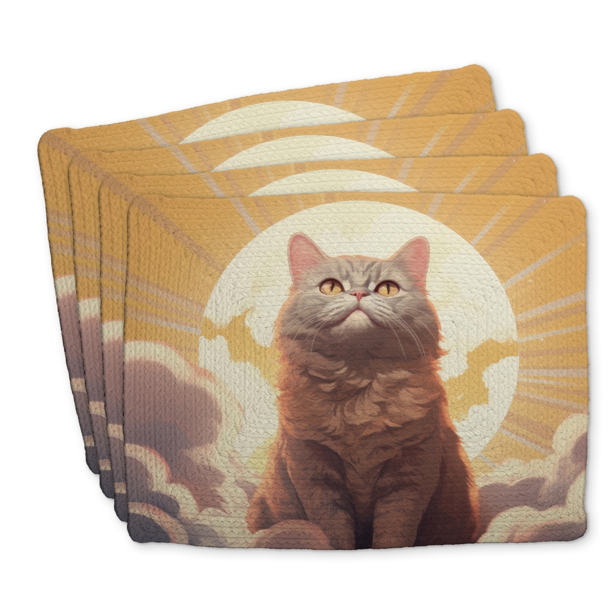 Picture of Conscious Sales C4BP141834OXXY 14 x 18 in. Intangible Purr - Braided Polyester Placemat for Home Decor