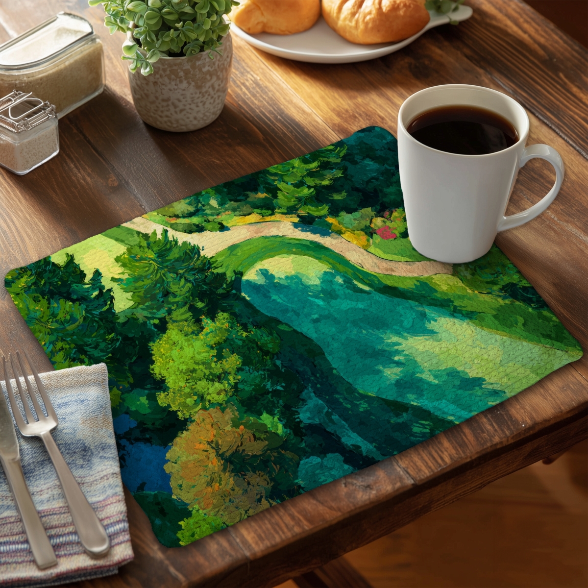 Picture of Conscious Sales C4BP1418DT2ZOQ 14 x 18 in. Peaceful Course Braided Polyester Placemat for Home Decor