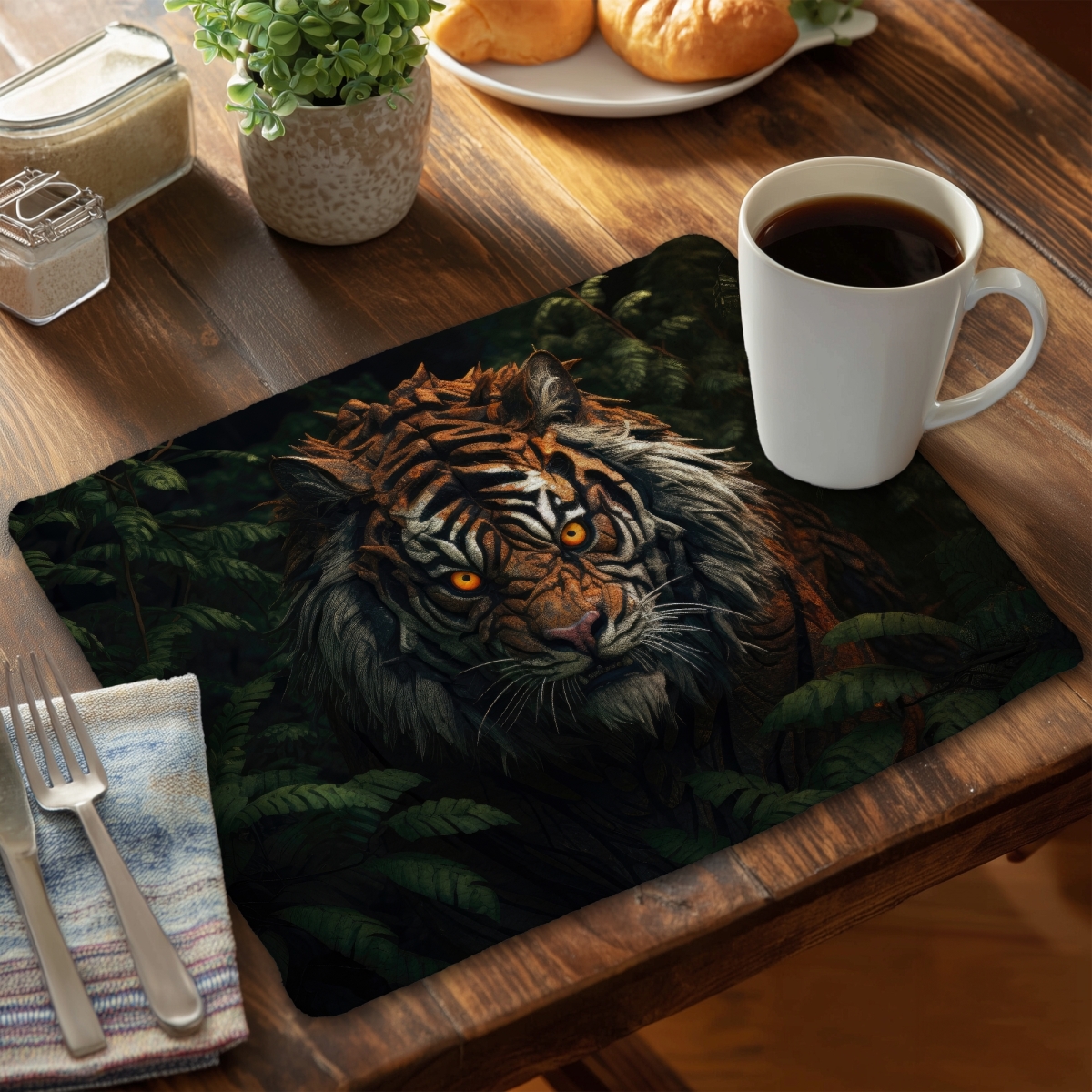 Picture of Conscious Sales C4BP1418F7H1C0 14 x 18 in. Predator Braided Polyester Placemat - Stylish Home Decor