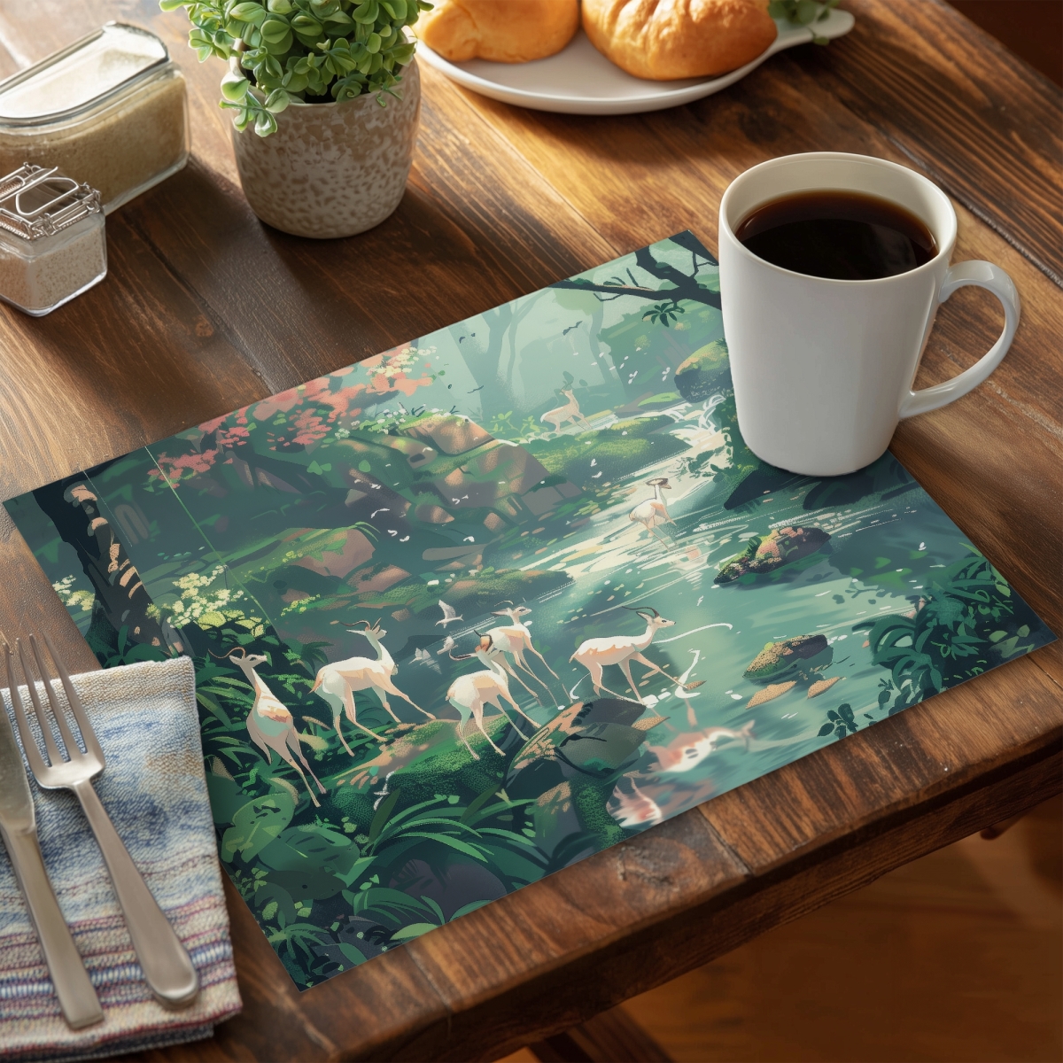 Picture of Conscious Sales CPPM14187PRL4D 14 x 18 in. Sipping Turquoise Polyester Placemat - Home Decor Accent