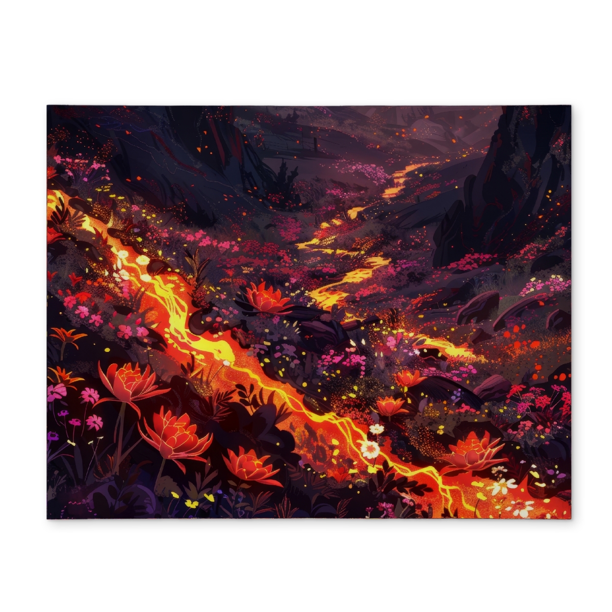 Picture of Conscious Sales CPPM14188UAE14 14 x 18 in. Bloom & Eruption Black Polyester Placemat for Home Decor