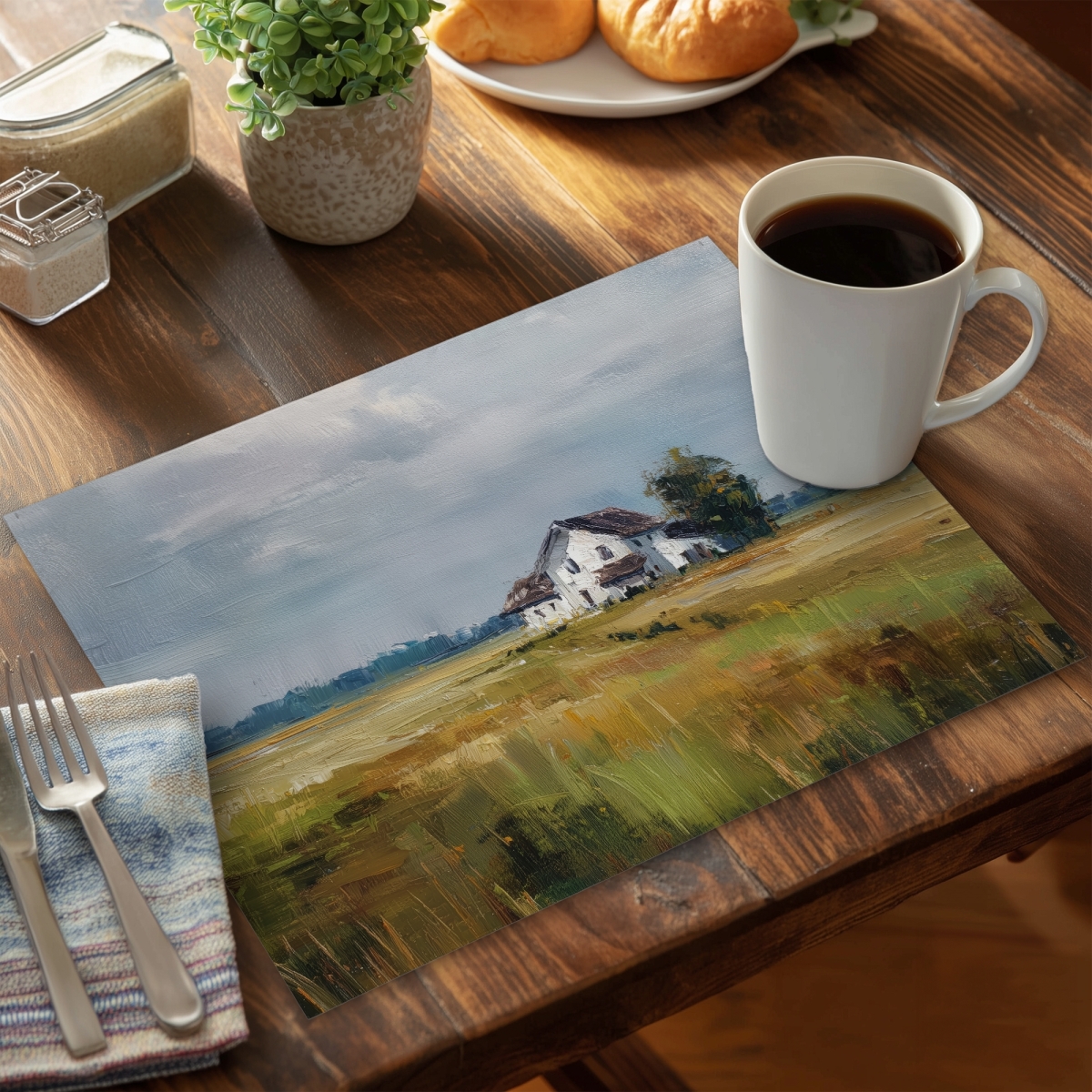 Picture of Conscious Sales CPPM1418AB0L7Y 14 x 18 in. Marsh Yellow Polyester Placemat for Stylish Home Decor