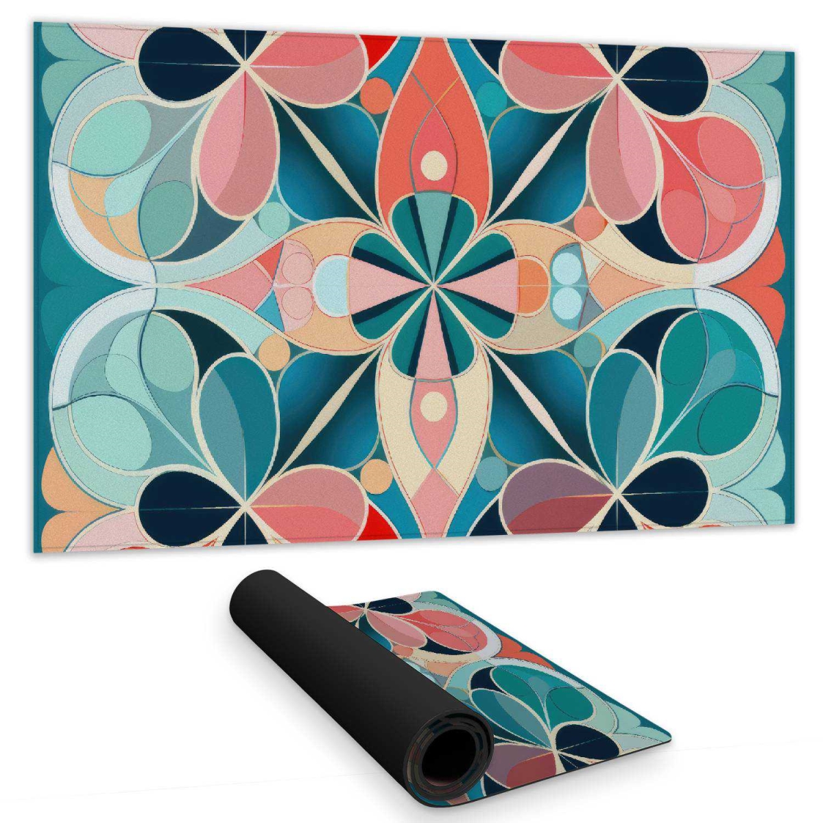 C1DM14242CDLNU 14 x 24 in. Mandala Beige Gaming Mat - Stylish Home Decor Accessory