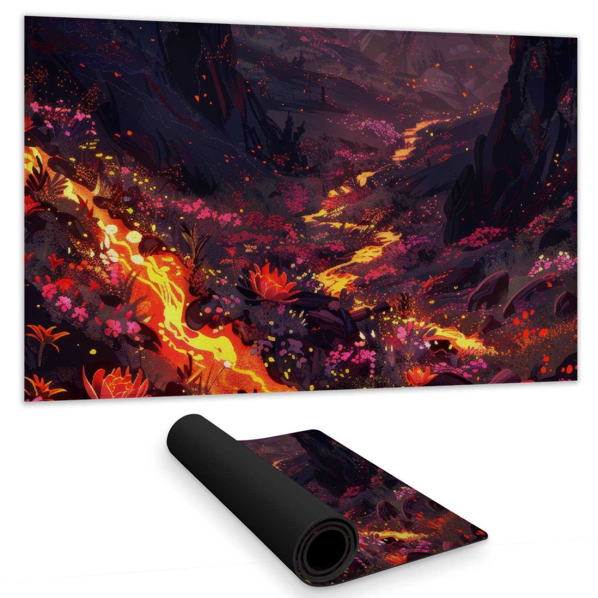Concius Sales C1DM14242MUTZP 14 x 24 in. Bloom and Eruption Gaming Mat - Stylish Home Decor Playmat