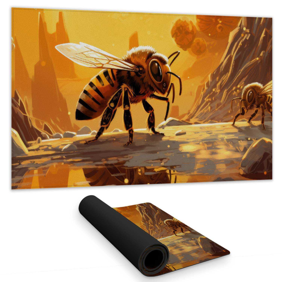 Concius Sales C1DM14249S39DE 14 x 24 in. Bee World Yellow Gaming Mat - Stylish Home Decor Accessory