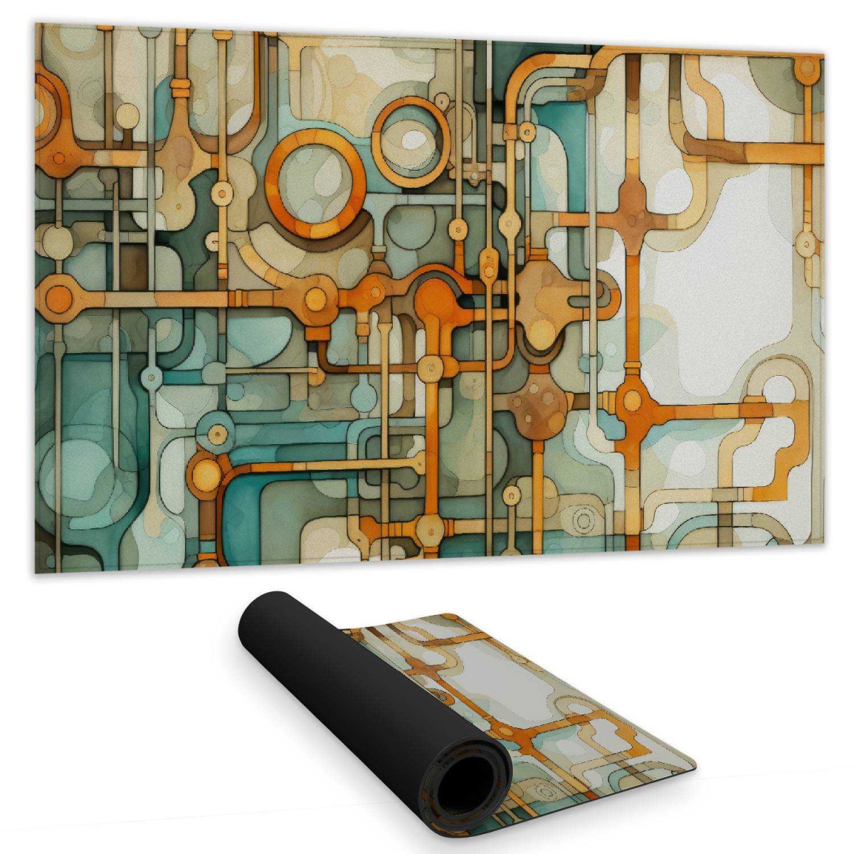 Concius Sales C1DM1424BPEVW2 14 x 24 in. Turns and bends Gold Gaming Mat - Stylish Home Decor