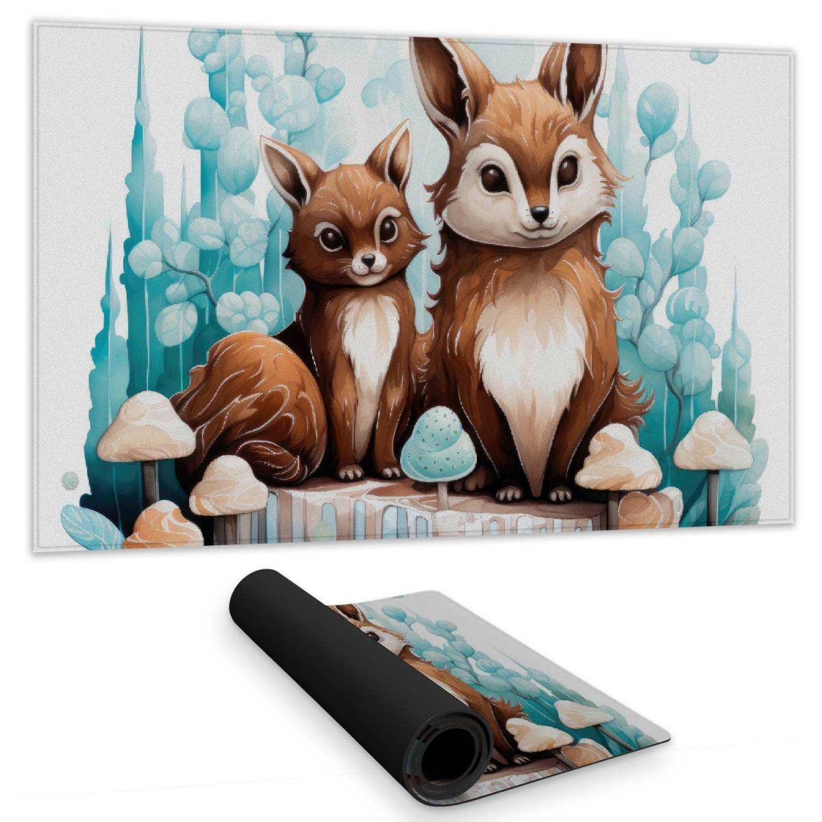 C1DM1424DCEELO 14 x 24 in. Two Pals - Brown Gaming Mat for Stylish Home Decor