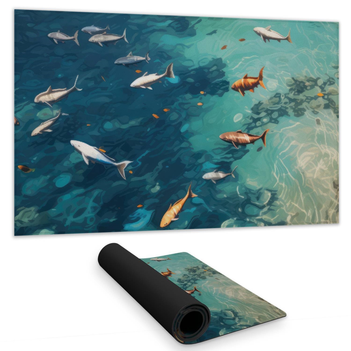 Concius Sales C1DM1424EUQ1ZP 14 x 24 in. Swim Ahead Gaming Mat - Stylish Home Decor Play Surface