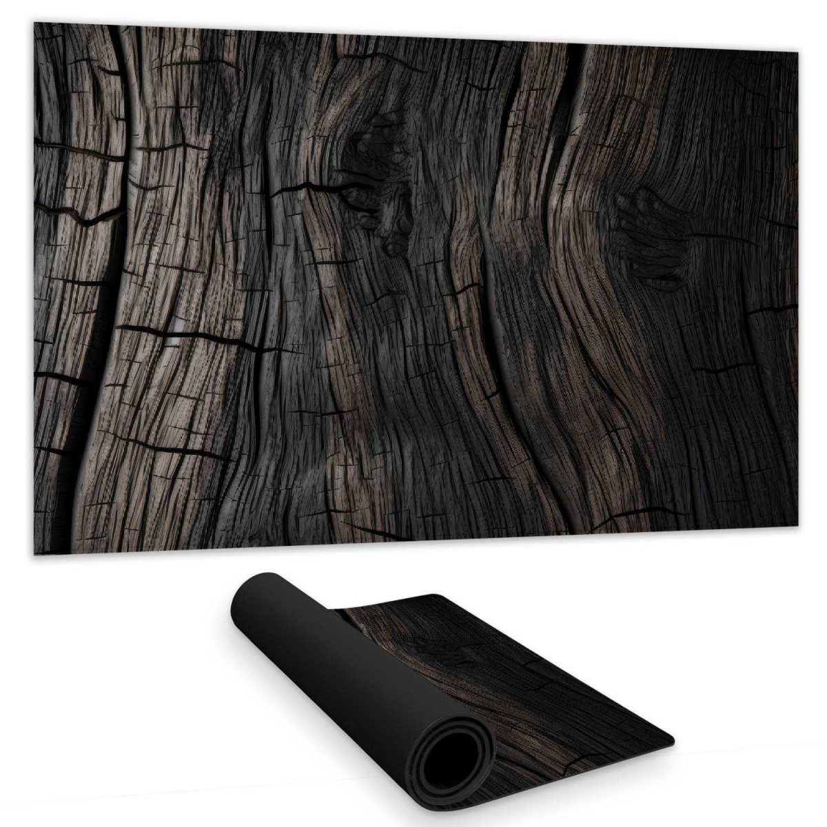 C1DM1424HAK4WI 14 x 24 in. Dark Wood Black & White Gaming Mat for Home Decor - Stylish