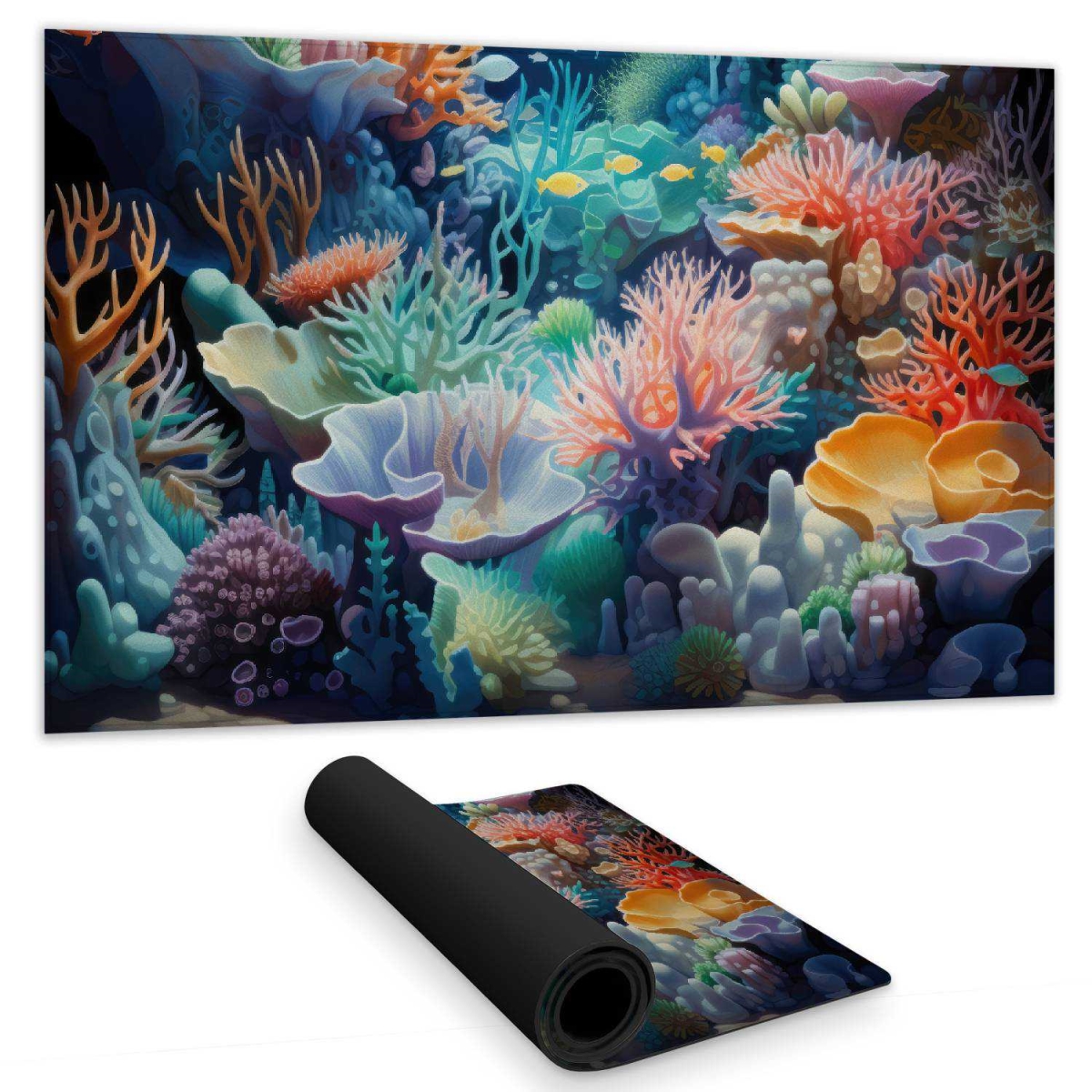 C1DM1424IYJESJ 14 x 24 in. The Reef - Turquoise Gaming Mat for Stylish Home Decor