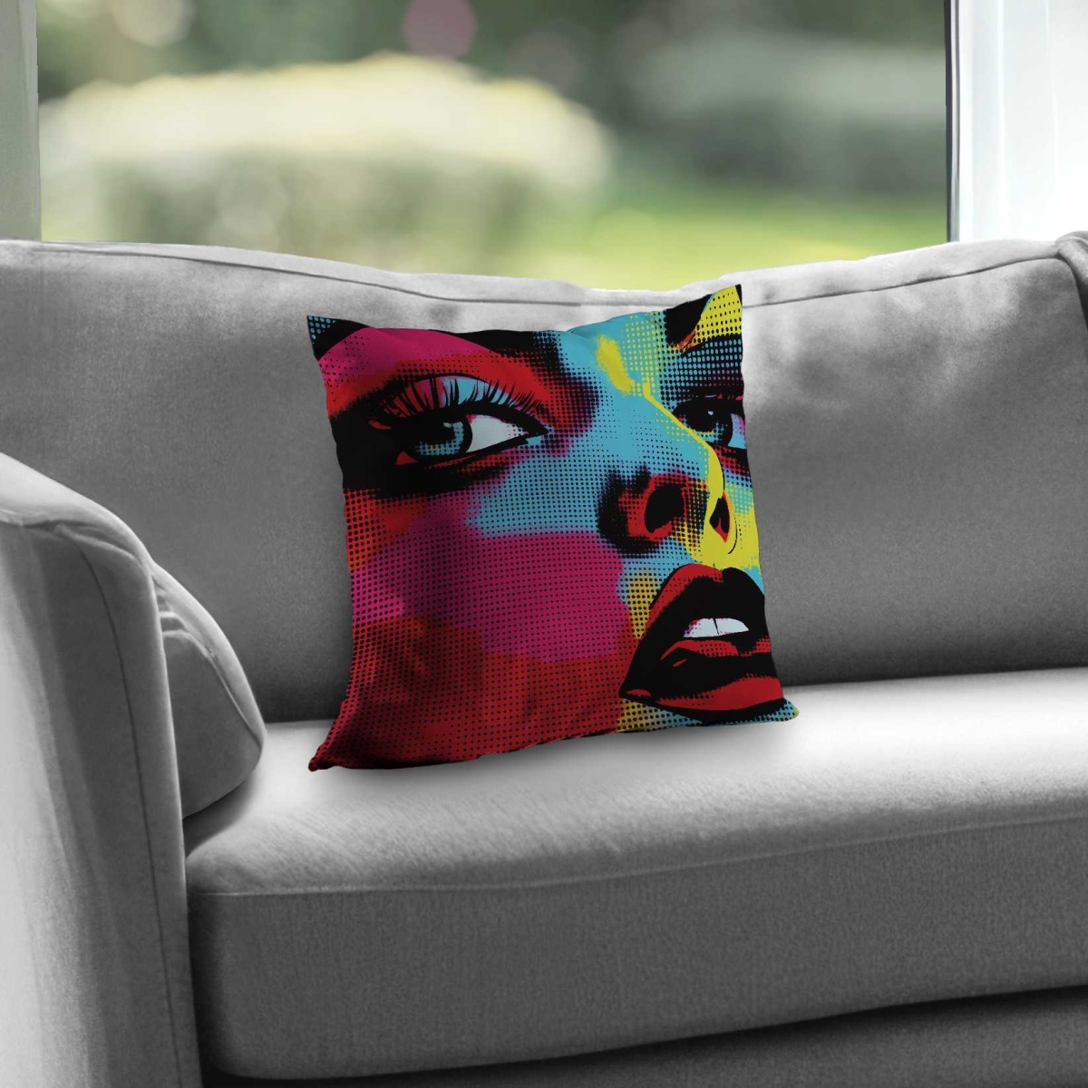 Concius Sales C1PT1414RKLFDB 14 x 14 in. Comics Poly Twill Throw Pillow - Stylish Home Decor Accent - Insert Included