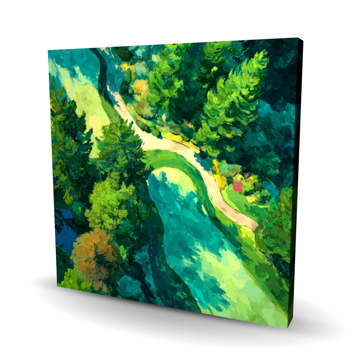 C1RC24246DA1PR 24 x 24 in. Peaceful Course - Trees Beige Canvas for Home Decor - Art