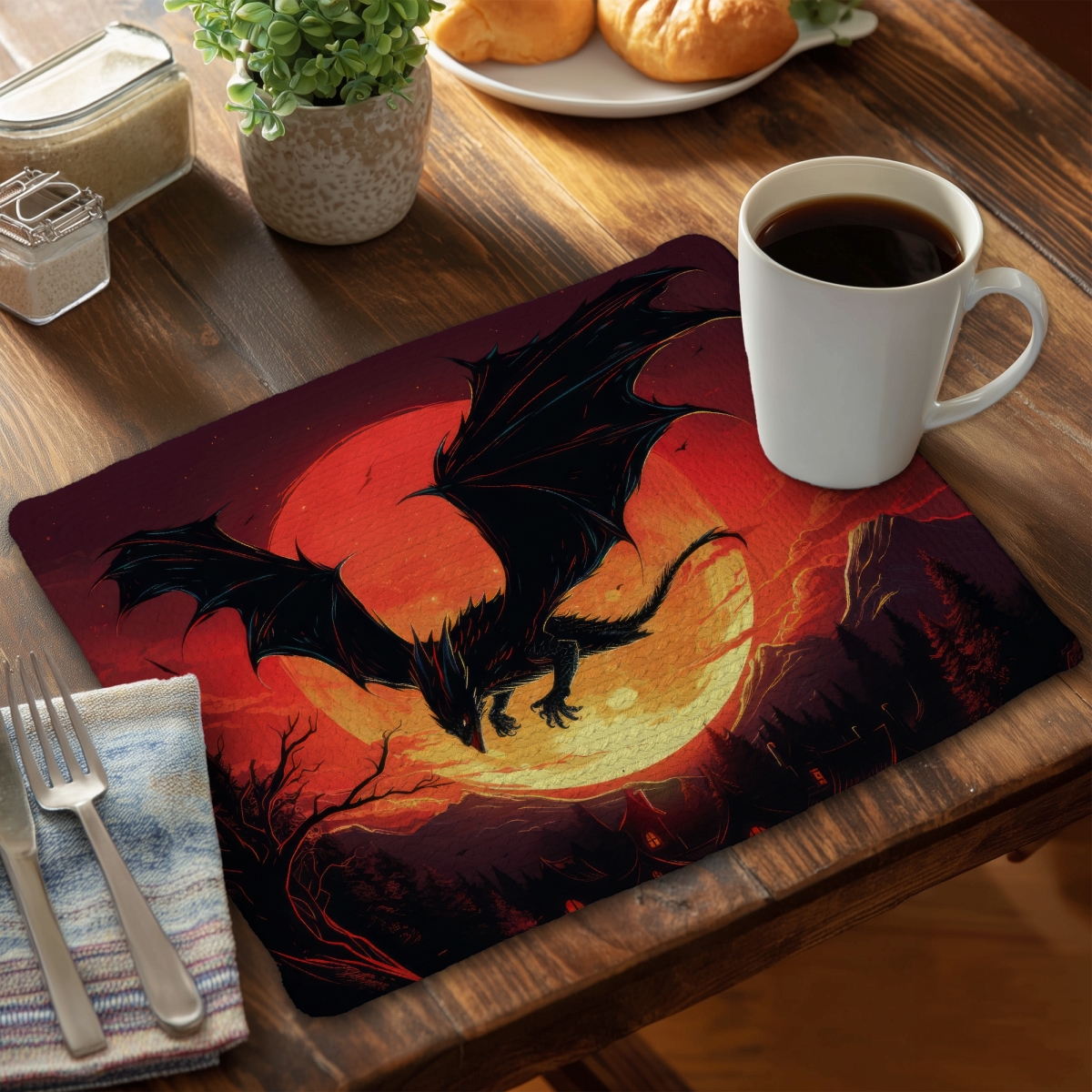 Picture of Conscious Sales C4BP1418VWLINQ The Dragons Wrath - Braided Polyester Placemat - 14 x 18 in.