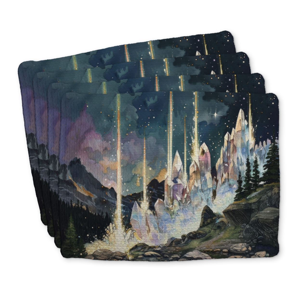 Picture of Conscious Sales C4BP1418VWSAG3 14 x 18 in. Magical Beams Braided Polyester Placemat for Home Decor