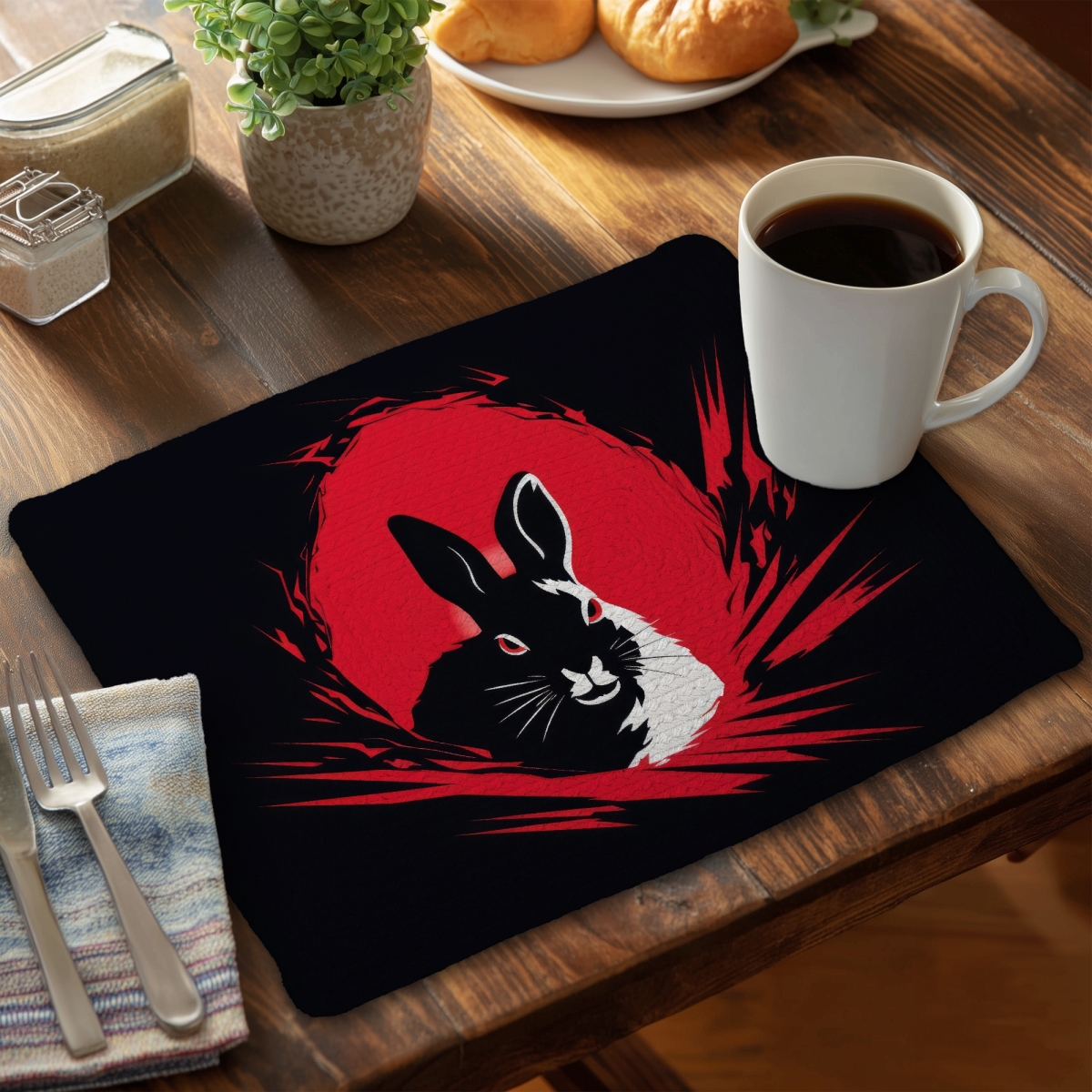 Picture of Conscious Sales C4BP1418WKZF3B 14 x 18 in. Bad Intentions Braided Polyester Placemat - Home Decor