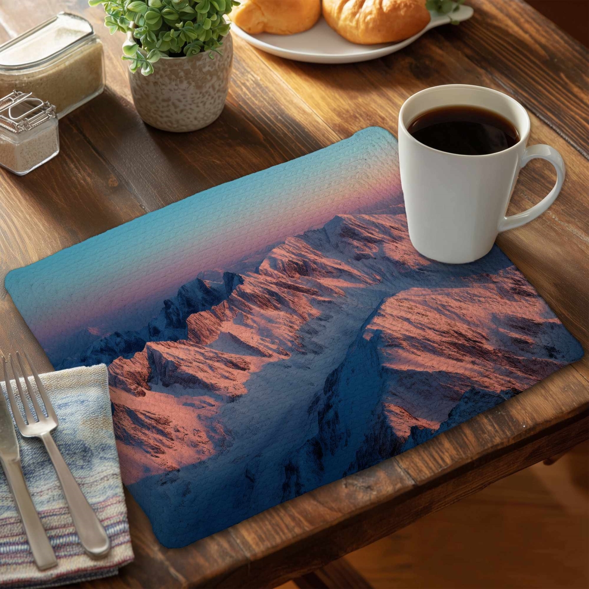 Picture of Conscious Sales C4BP1418YGF79B Sunny Peaks Braided Polyester Placemat for Home Decor - 14 x 18 in.