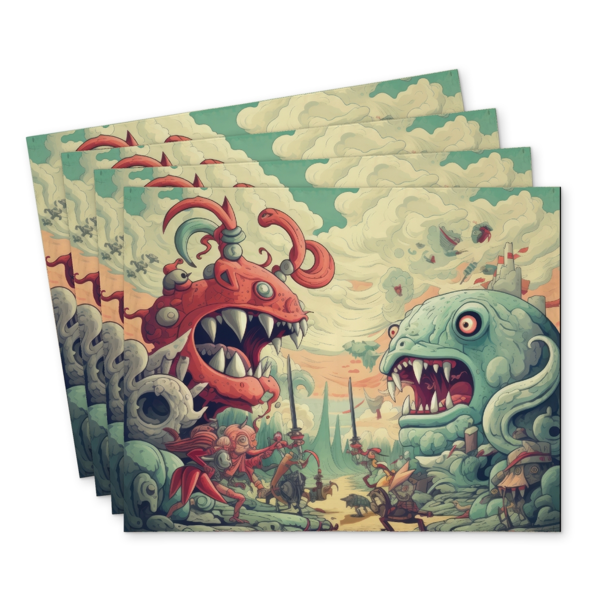 Picture of Conscious Sales C4PP14183IQM0C 14 x 18 in. Two Titans Polyester Placemat - Stylish Home Decor Accessory