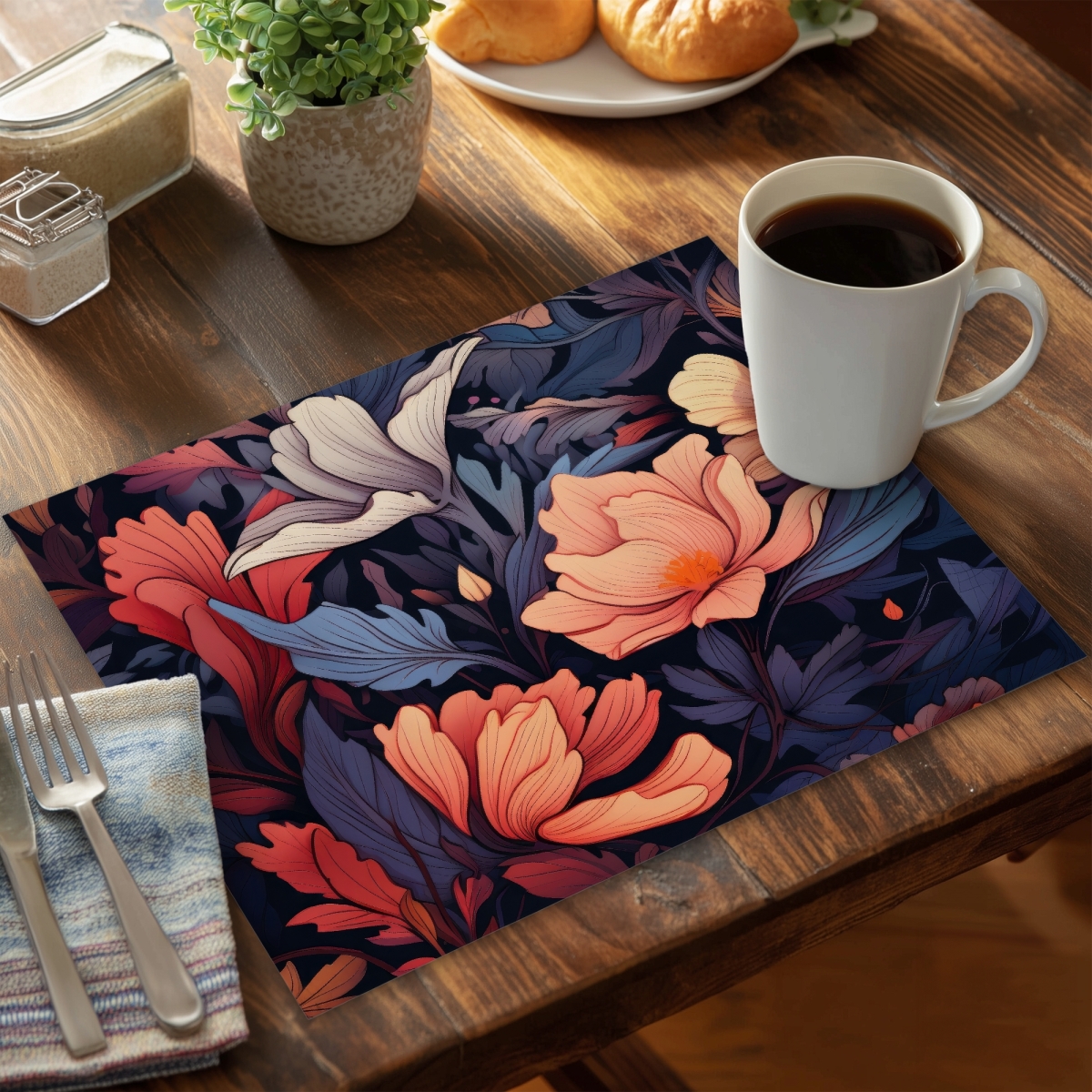 Picture of Conscious Sales C4PP14184B60SV 14 x 18 in. Blooming Uninterrupted Polyester Placemat for Home Decor