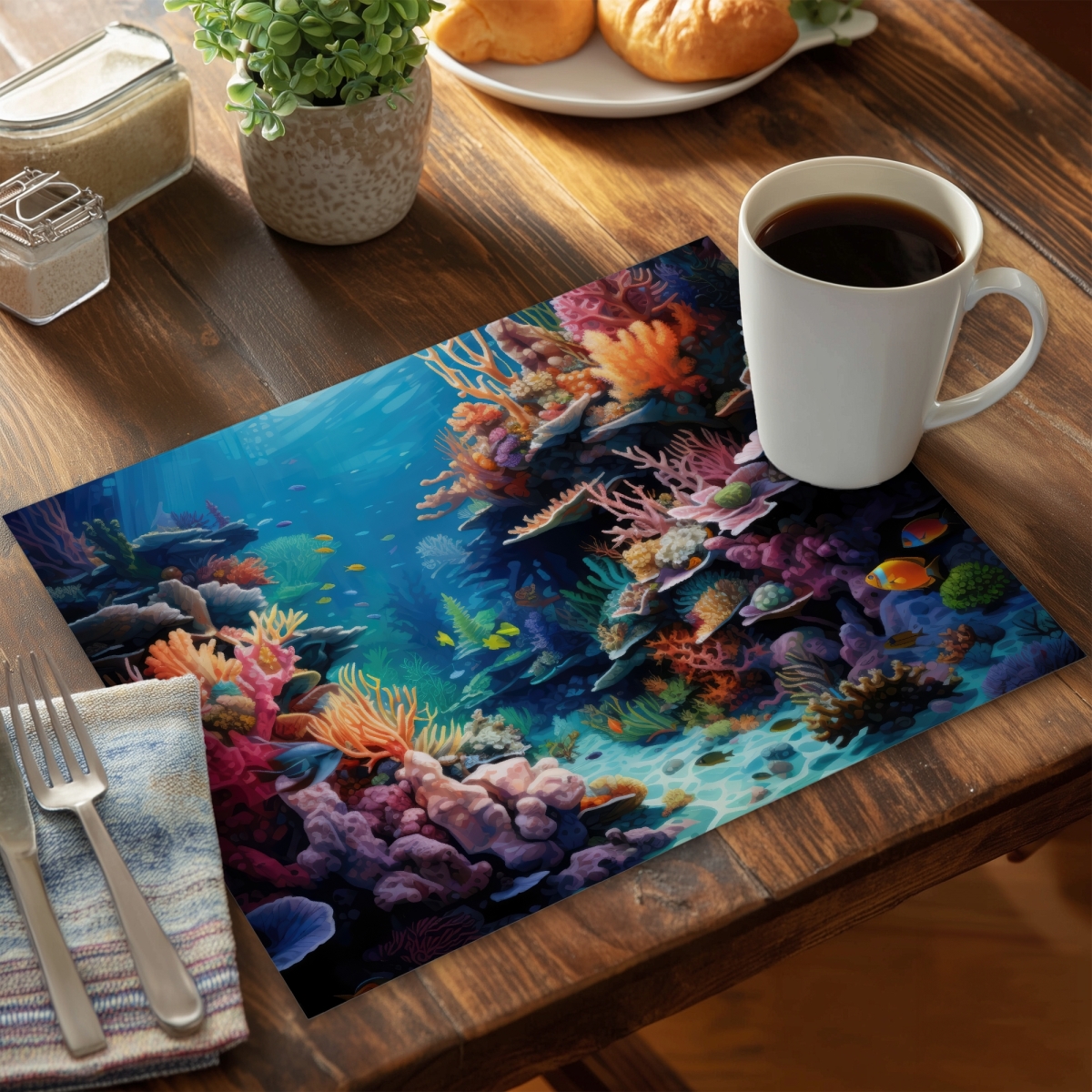 Picture of Conscious Sales C4PP14189CD2CW 14 x 18 in. Coral Polyester Placemat - Stylish Home Decor Accent