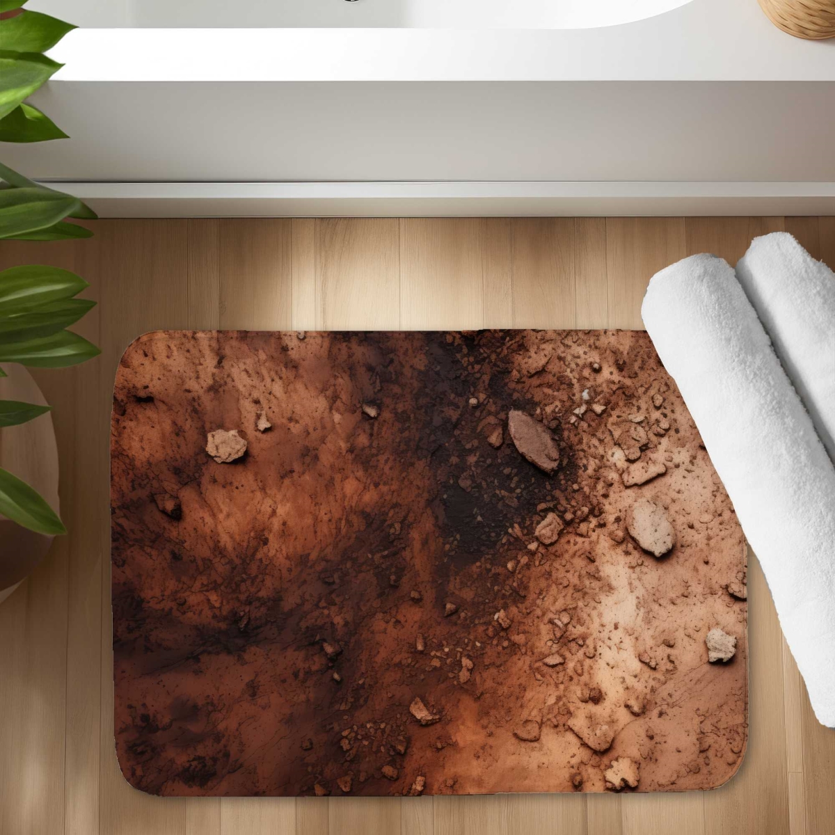 C1BM1724NK60T2 17 x 24 in. Digging White Bath Mat - Elegant Home Decor for Comfort