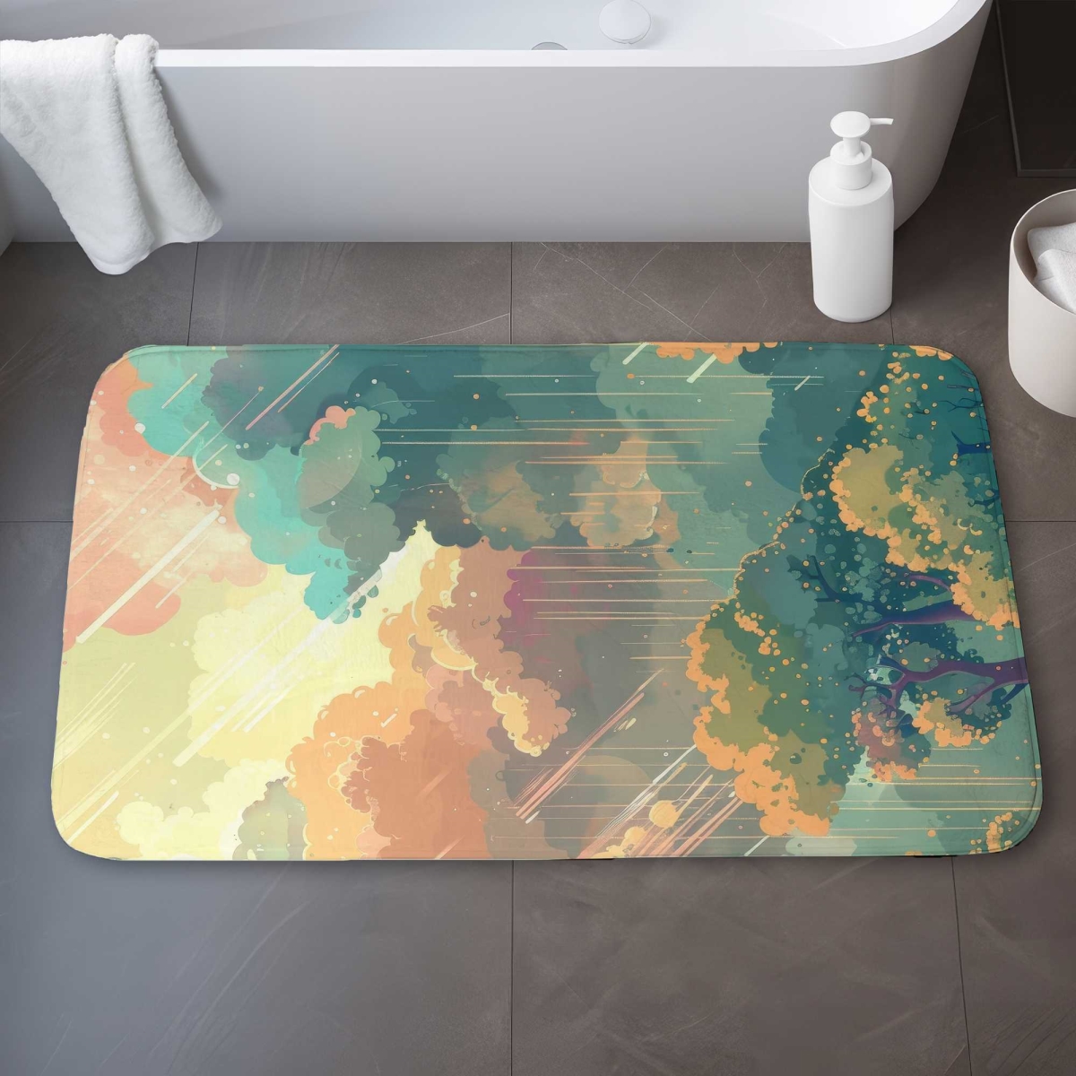 C1BM21341IB6FA 21 x 34 in. Crystal Winds Beige Bath Mat for Elegant Home Decor