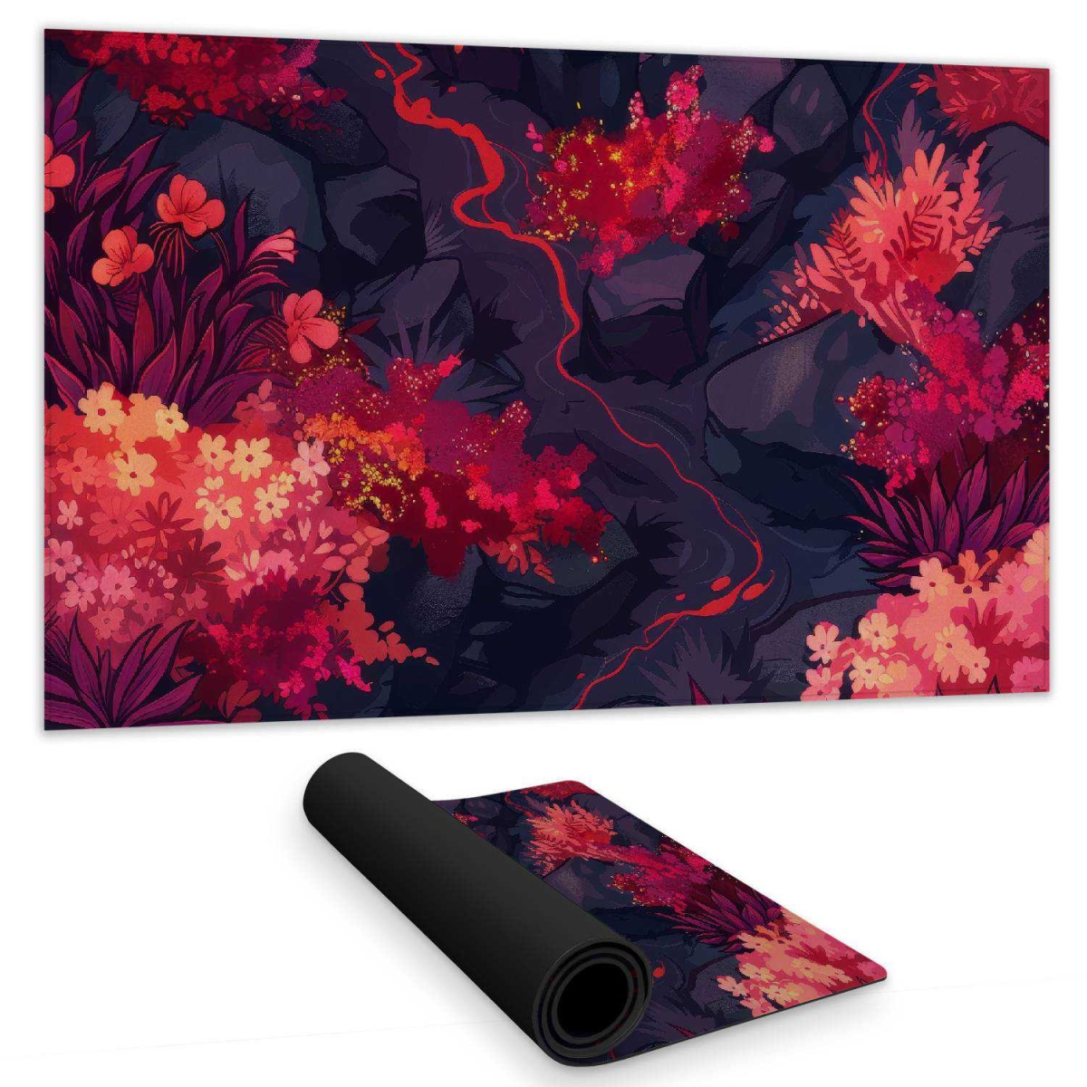 Concius Sales C1DM1424UZB8DE 14 x 24 in. Burning Plants Gaming Mat - Unique Home Decor Play Surface