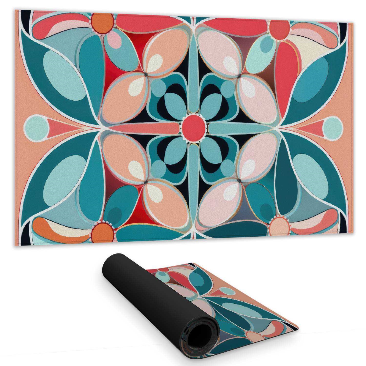 C1DM1424V042WQ 14 x 24 in. Sweet Curves White Gaming Mat - Stylish Home Decor Accessory