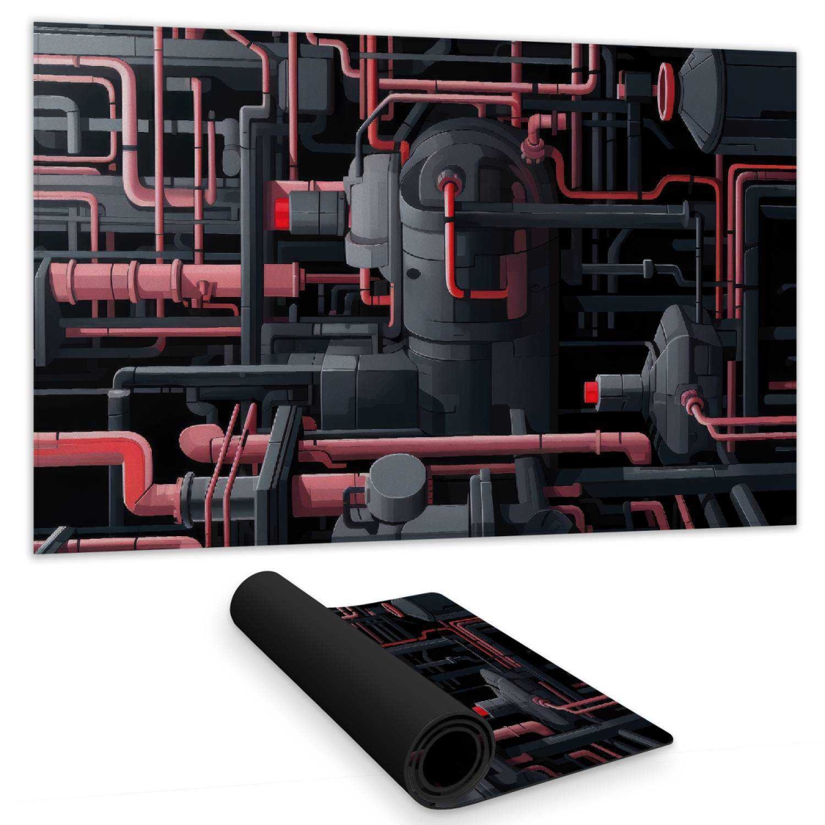 C1DM1424Y38TZD 14 x 24 in. Dark Pipes Red Gaming Mat - Stylish Home Decor Upgrade