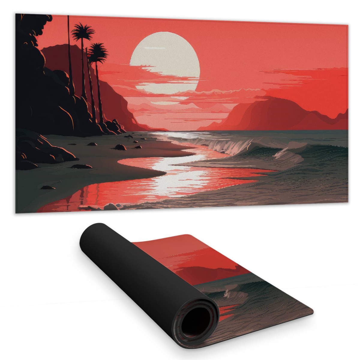 Concius Sales C1DM153100A5Y9 16 x 32 in. Blood Sun Desk Mat - Stylish Home Decor Mouse Pad