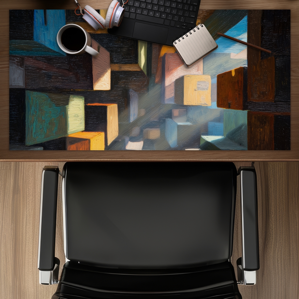 Concius Sales C1DM15312L2GWB 16 x 32 in. Boxed up Desk Mat - Stylish Home Decor for Your Workspace