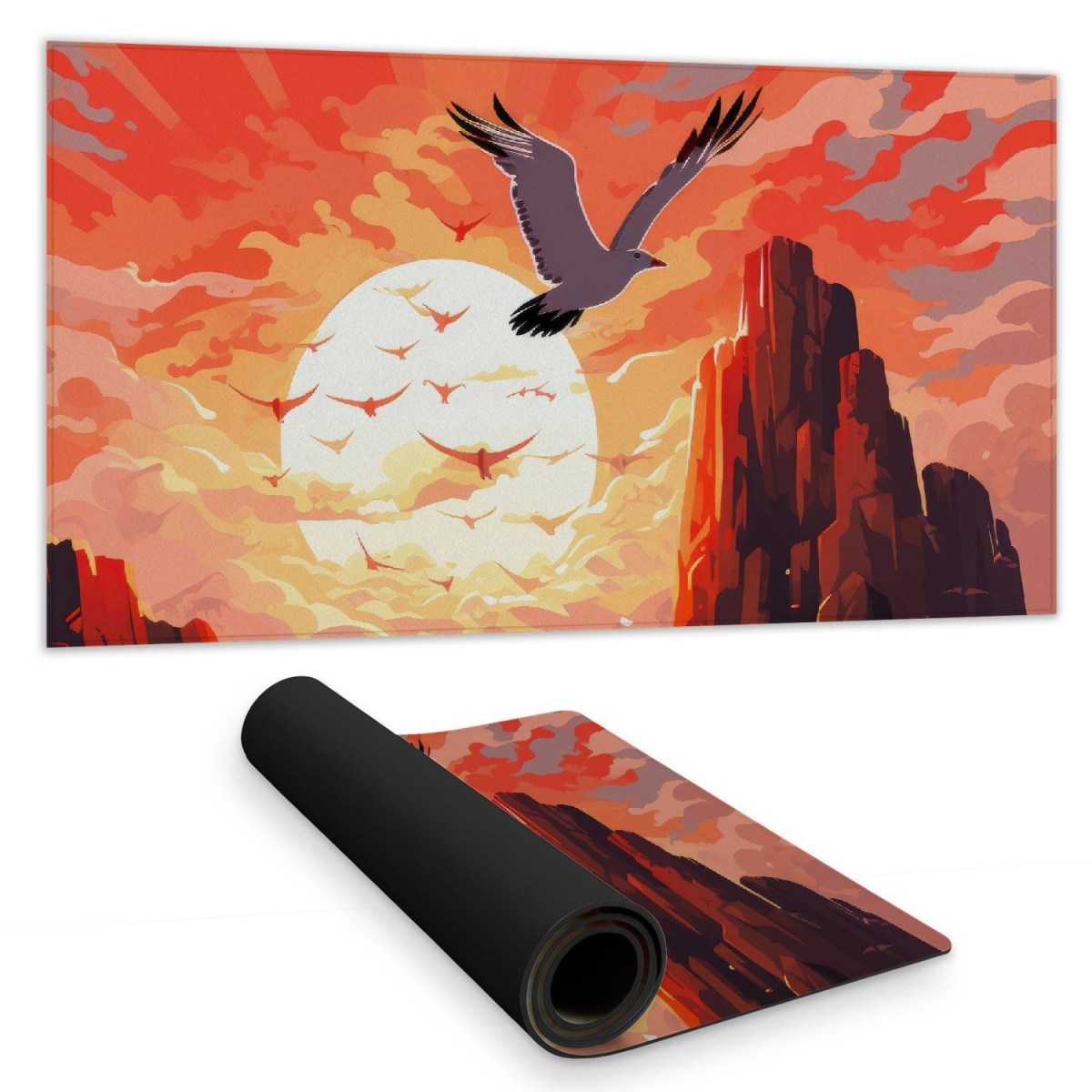 Concius Sales C1DM153154TV5D 16 x 32 in. Isles of Omen White Desk Mat for Stylish Home Decor