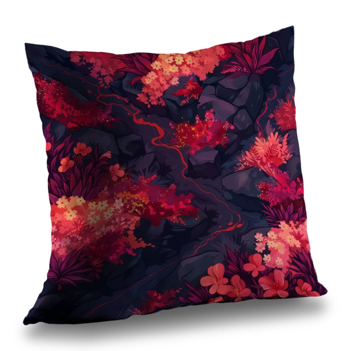 Concius Sales C1PT141434I4E8 14 x 14 in. Burning Plants Poly Twill Throw Pillow - Home Decor Accent - Insert Included