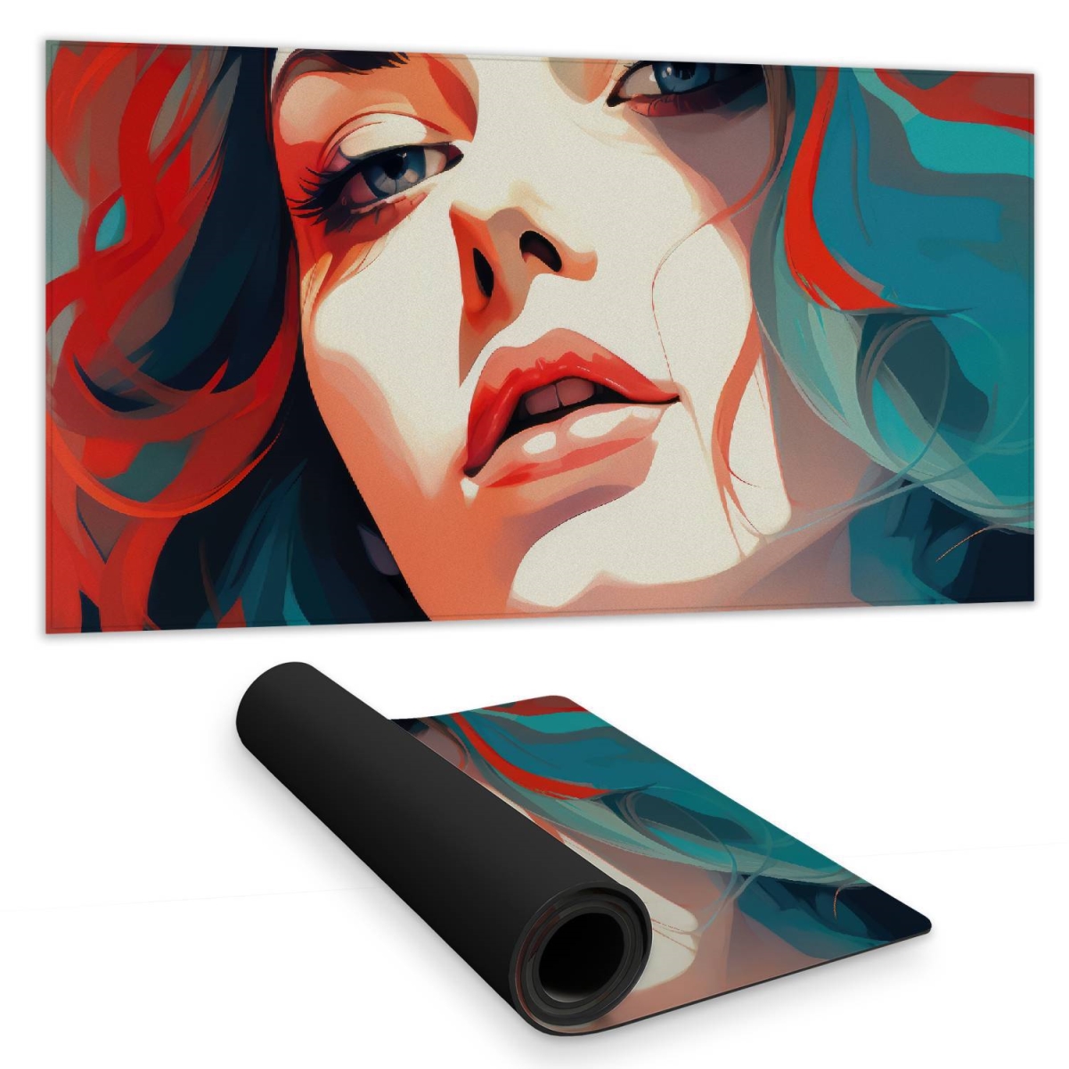 C1DM15319TV6AY 16 x 32 in. Dangerous Lips Beige Desk Mat for Stylish Home Decor