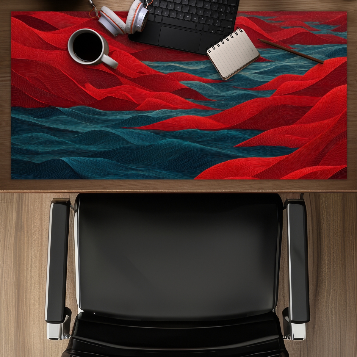 Concius Sales C1DM1531EOZQU5 16 x 32 in. Red Sea Desk Mat - Stylish Home Decor for Your Workspace