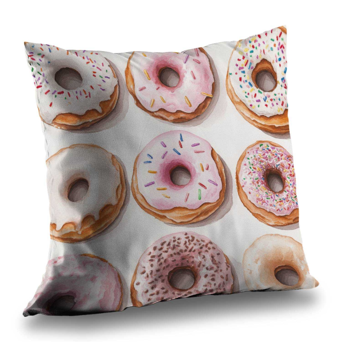 Concius Sales C1PT1616S0X9BD 16 x 16 in. Donuts White Poly Twill Throw Pillow Insert for Home Decor - Insert Included