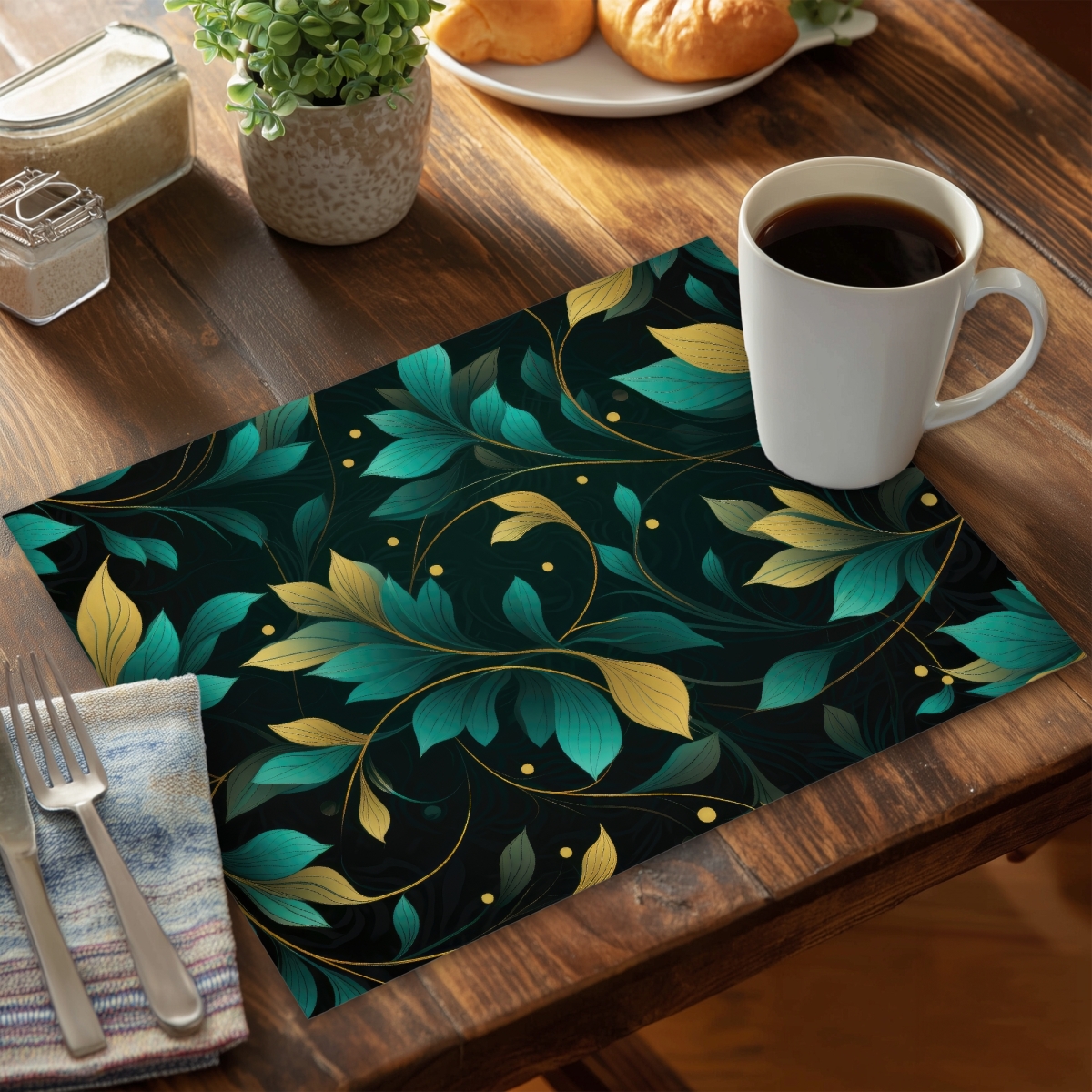 Picture of Conscious Sales C4PP1418QJC906 14 x 18 in. Twirling Twigs Polyester Placemat for Stylish Home Decor