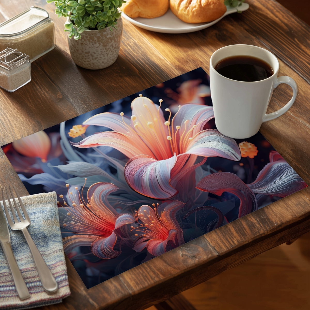 Picture of Conscious Sales C4PP1418WRA1AF 14 x 18 in. Astral Bloom Polyester Placemat - Stylish Decor Accessory