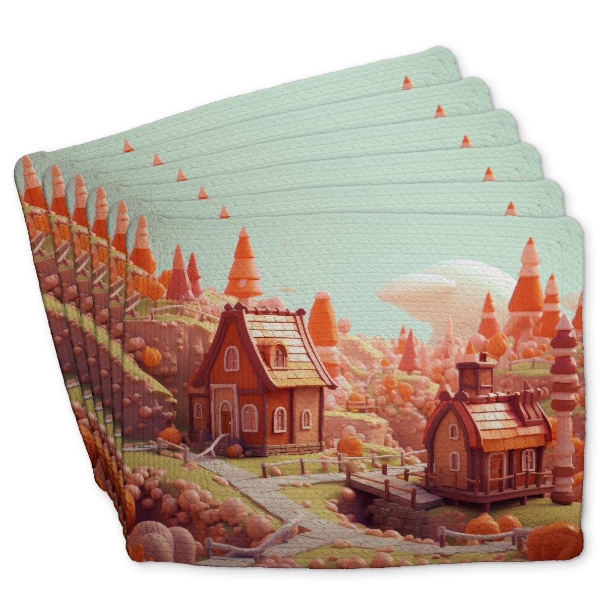 Picture of Conscious Sales C6BP1418B6NH4S 14 x 18 in. Toy Town Braided Polyester Placemat for Home Decor - Stylish