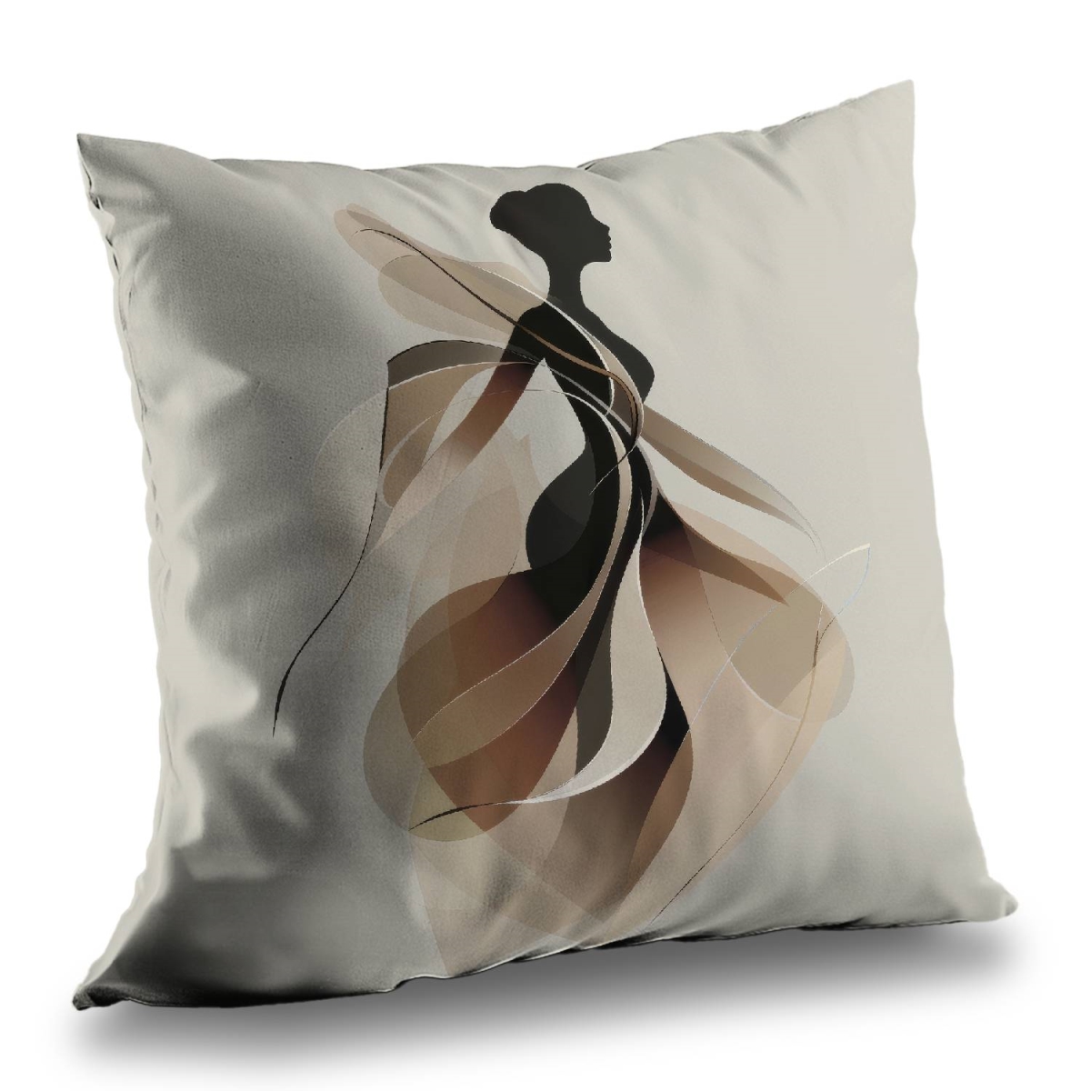 Concius Sales C1PT1818EBHV4F 18 x 18 in. Classy silhouette - Poly twill throw pillow for home decor - Insert Included