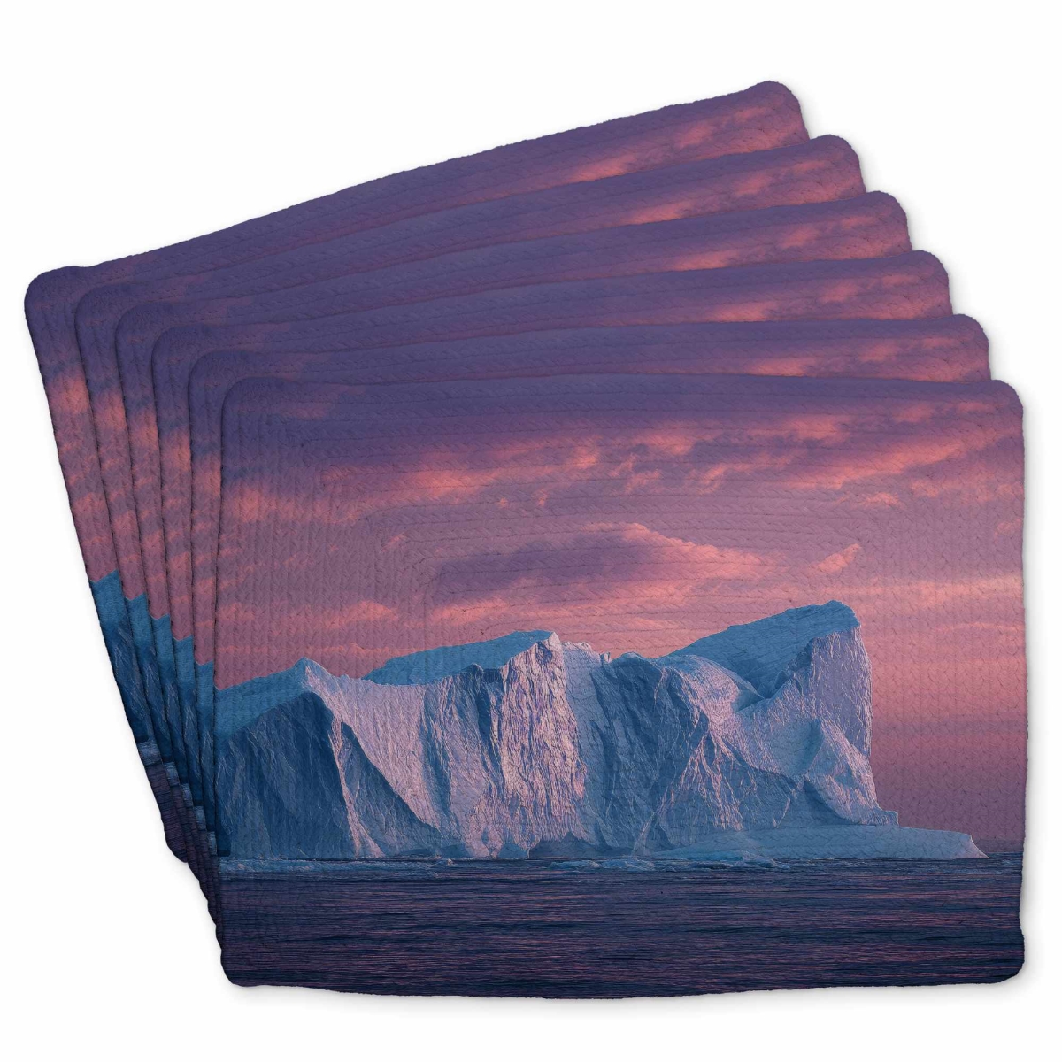 Picture of Conscious Sales C6BP1418M15X8B 14 x 18 in. Iceberg at Dusk - Braided Polyester Placemat for Home Decor