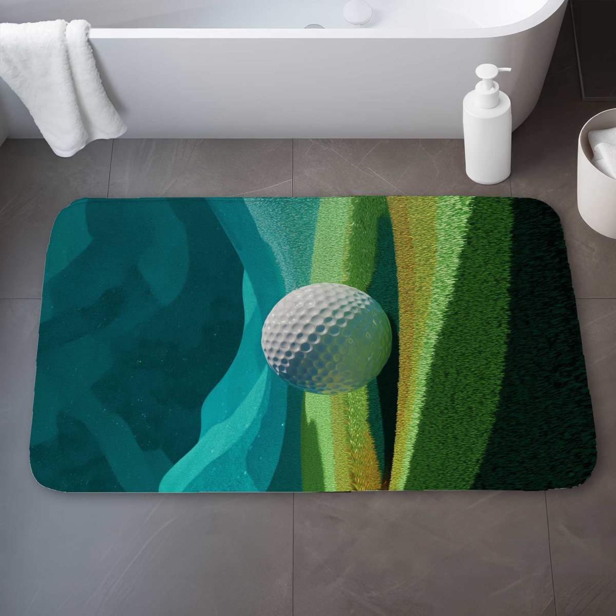 C1BM2134FCKS1O 21 x 34 in. Landing Summer Green Bath Mat - Home Decor Essential