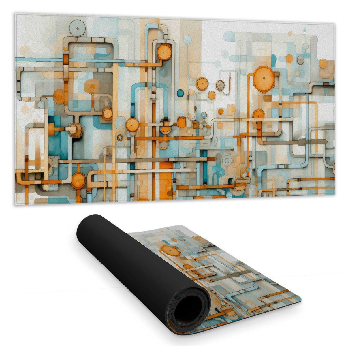 C1DM1531IUOF3E 16 x 32 in. Like Clockwork Turquoise Desk Mat for Stylish Home Decor