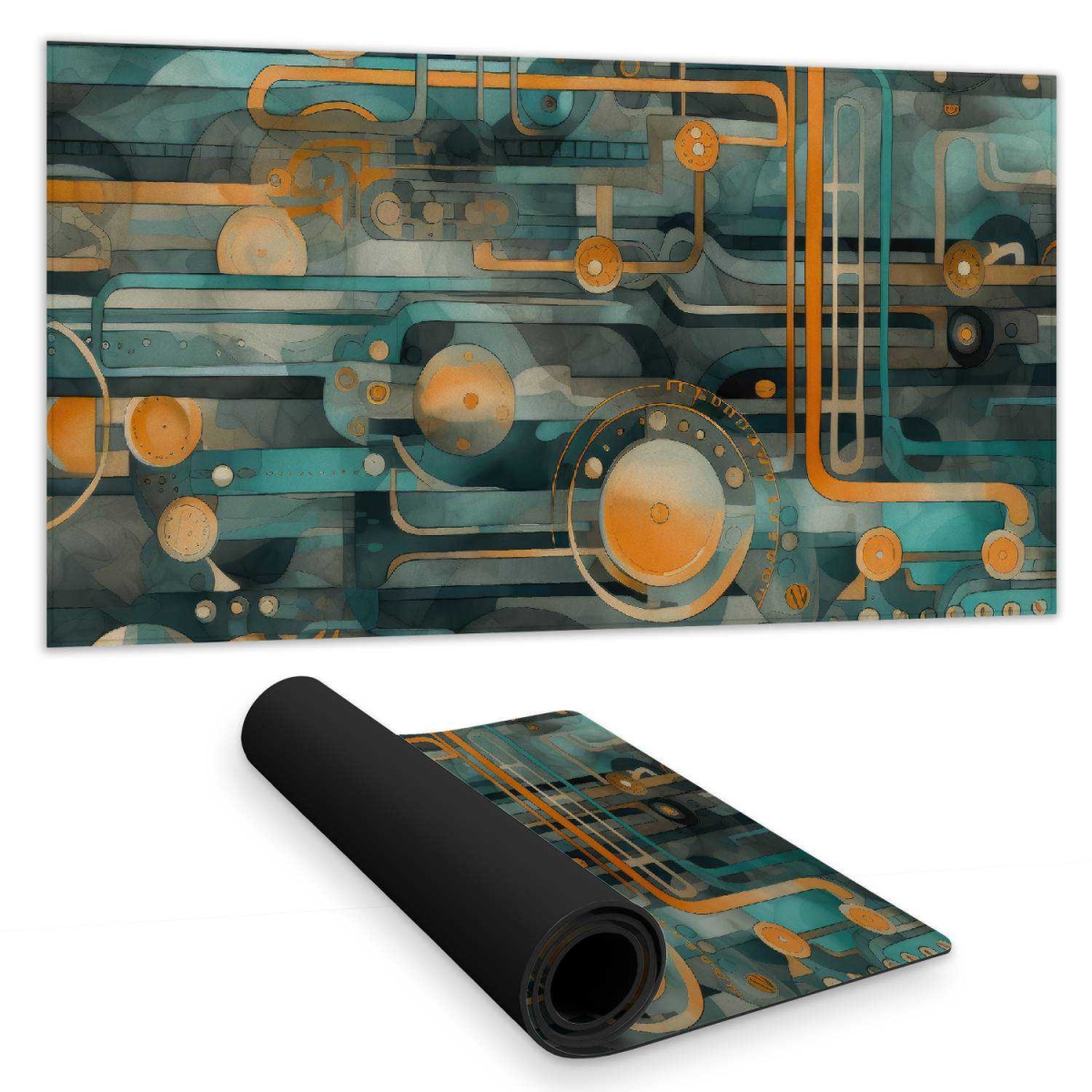 C1DM1531MGV67Y 16 x 32 in. Astrological Machinery Orange Desk Mat - Decor Essential