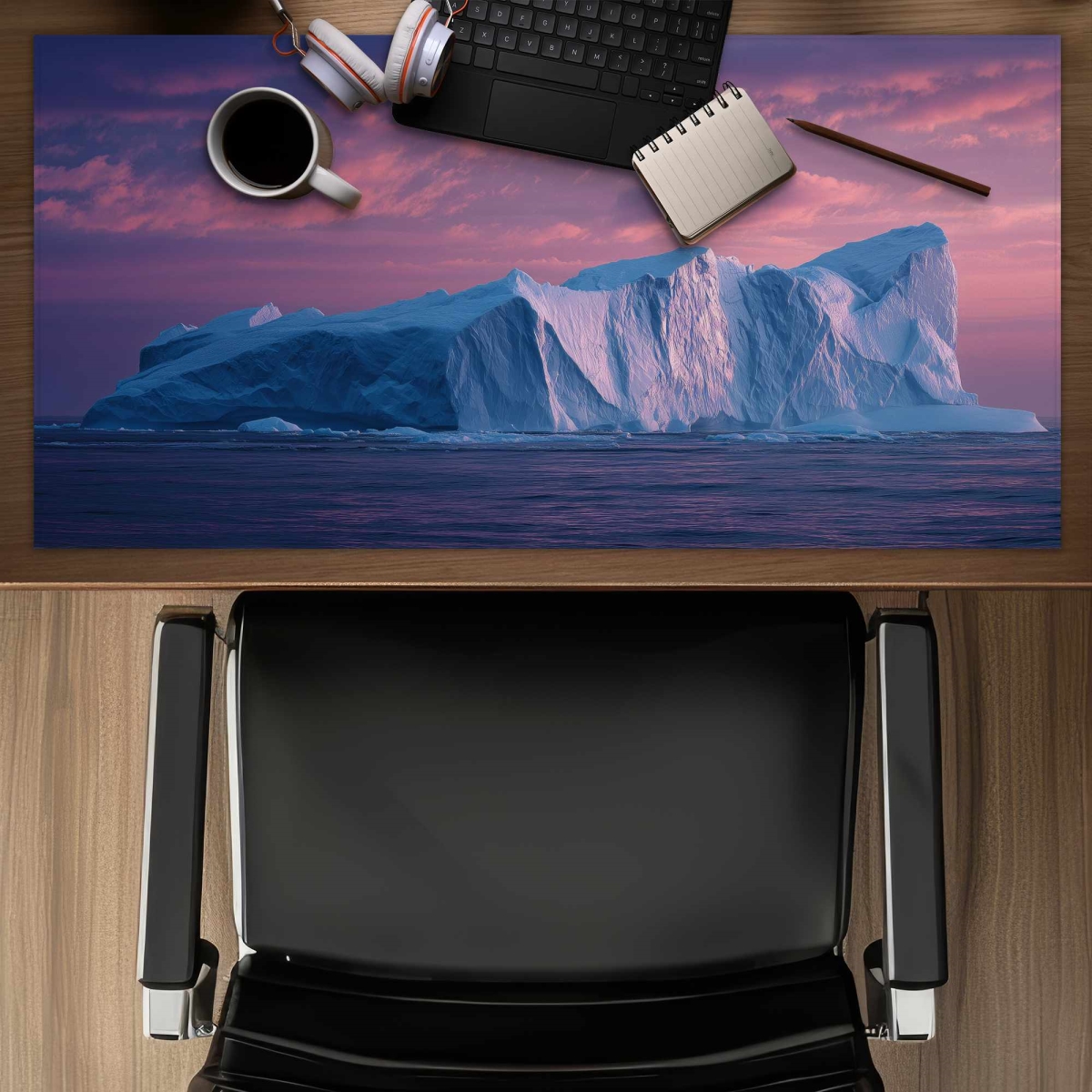 Concius Sales C1DM1531MTZXTT 16 x 32 in. Iceberg at Dusk Desk Mat - Stylish Home Decor Accessory